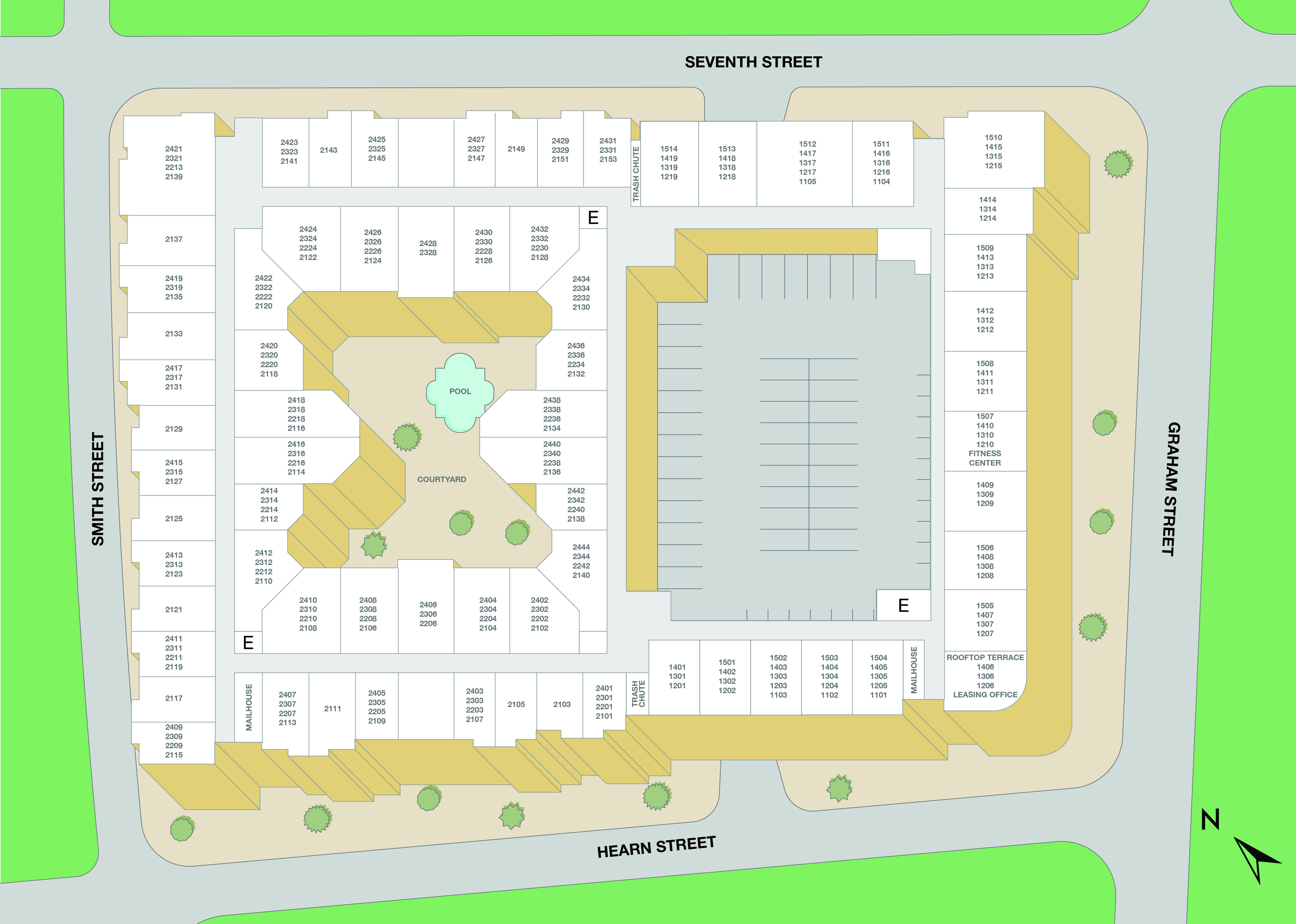 Property map of MAA Uptown luxury apartments in Charlotte, NC