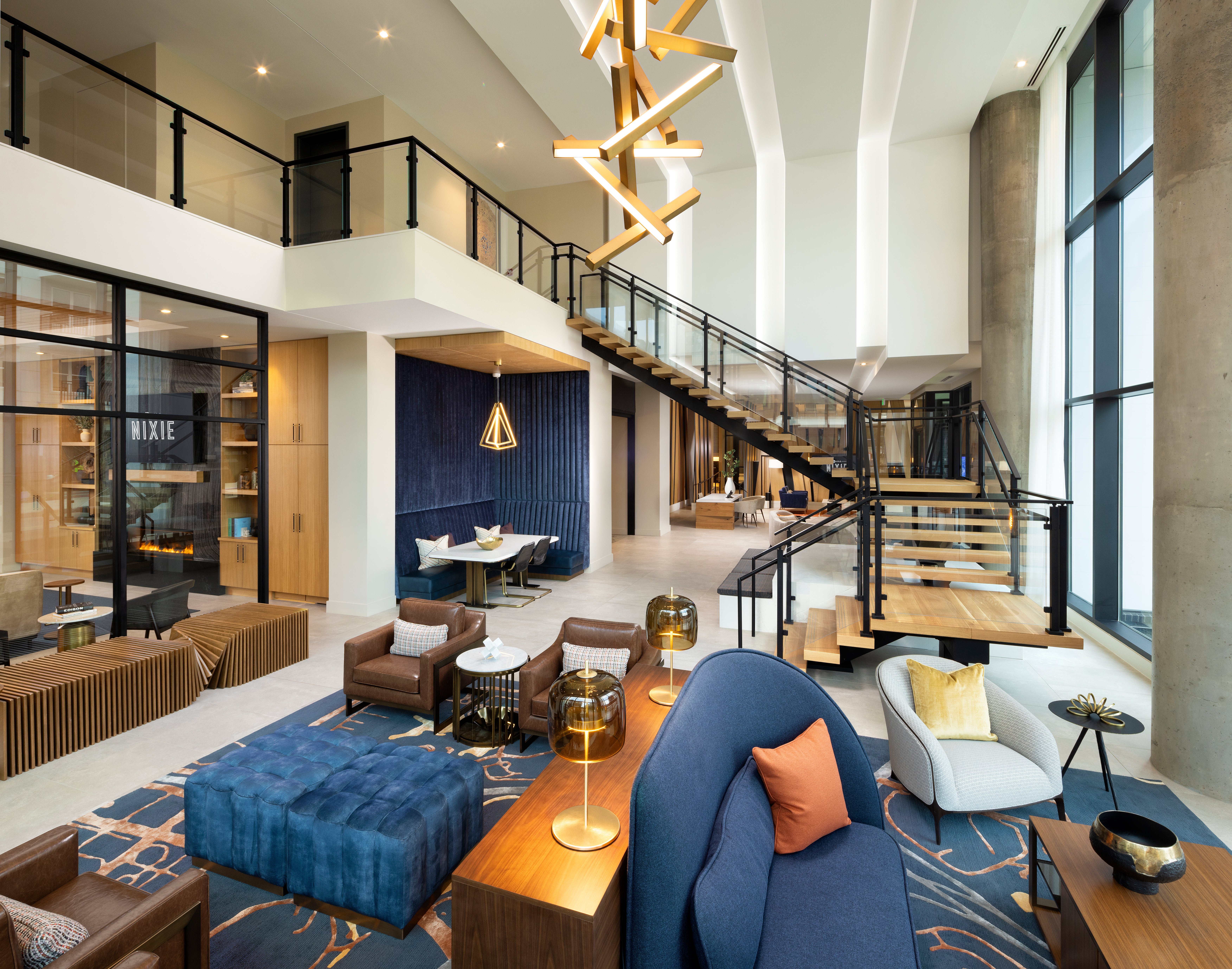 Lobby at MAA Nixie luxury apartment homes in Durham, NC