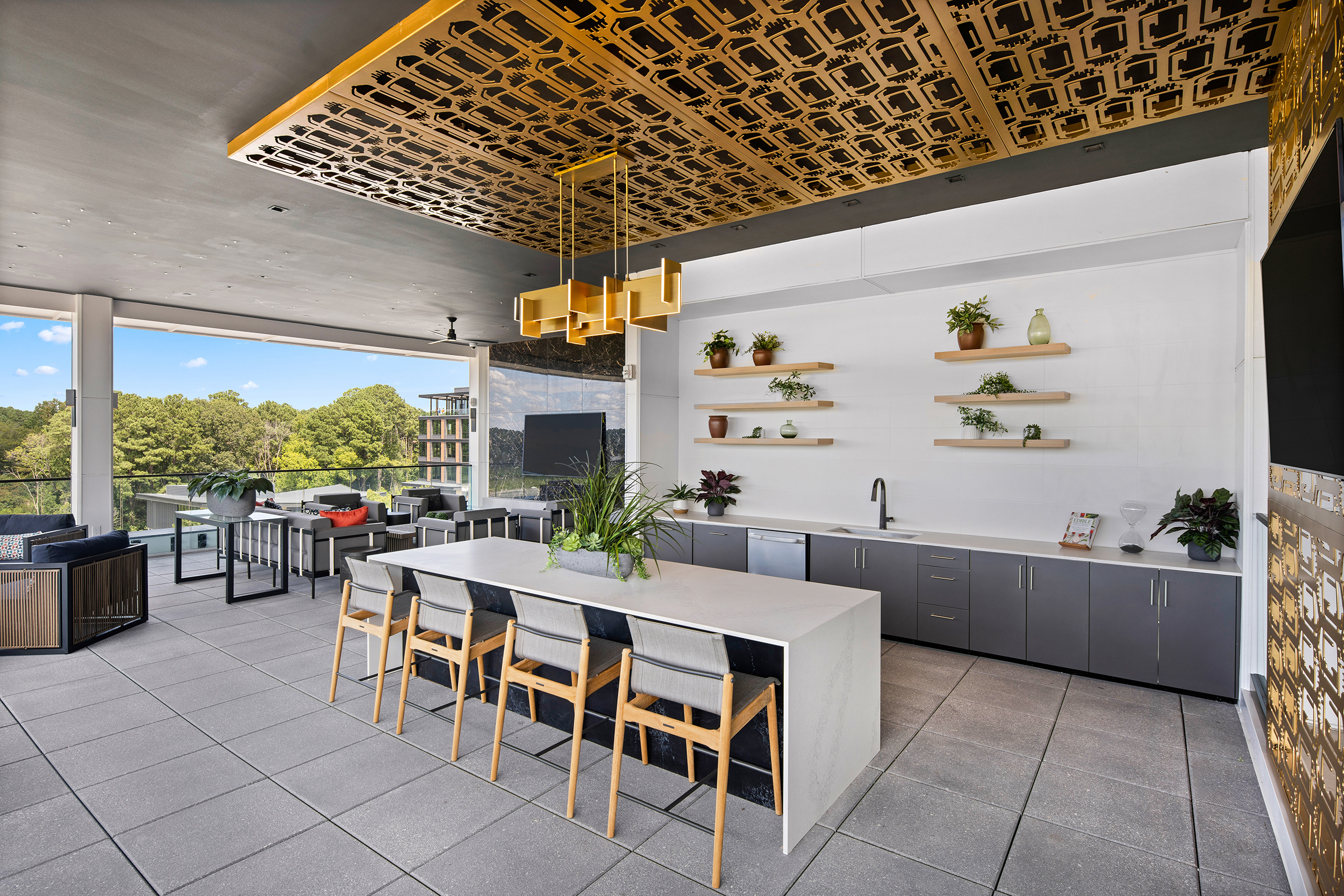 Rooftop terrace at MAA Nixie luxury apartment homes in Durham, NC