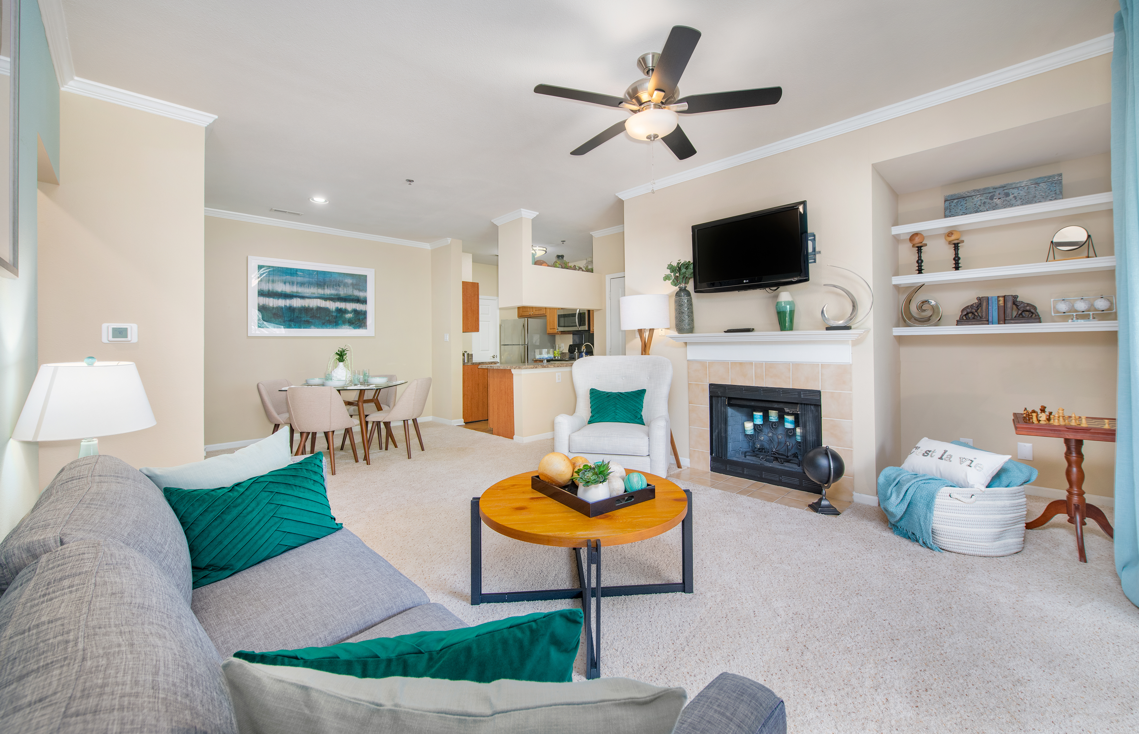 Living room at MAA Patterson luxury apartment homes in Durham, NC