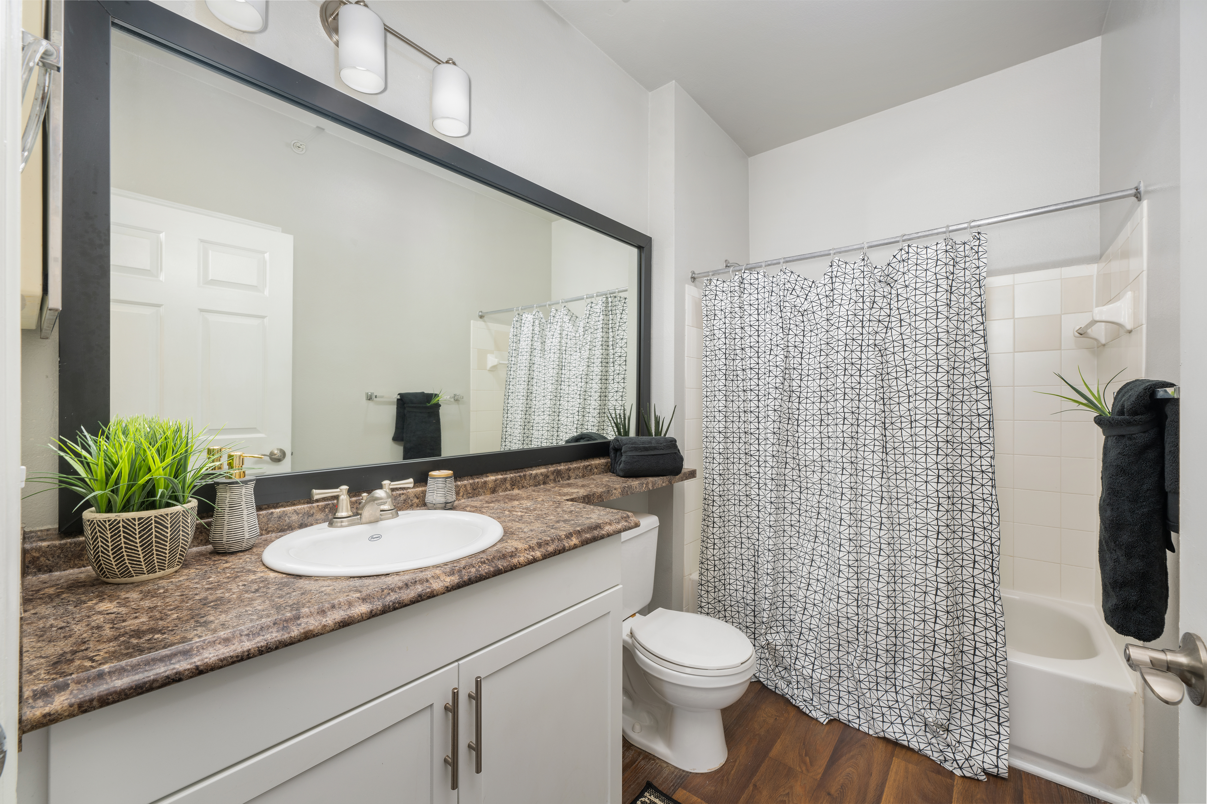 Bathroom at MAA Research park luxury apartment homes in Durham, NC