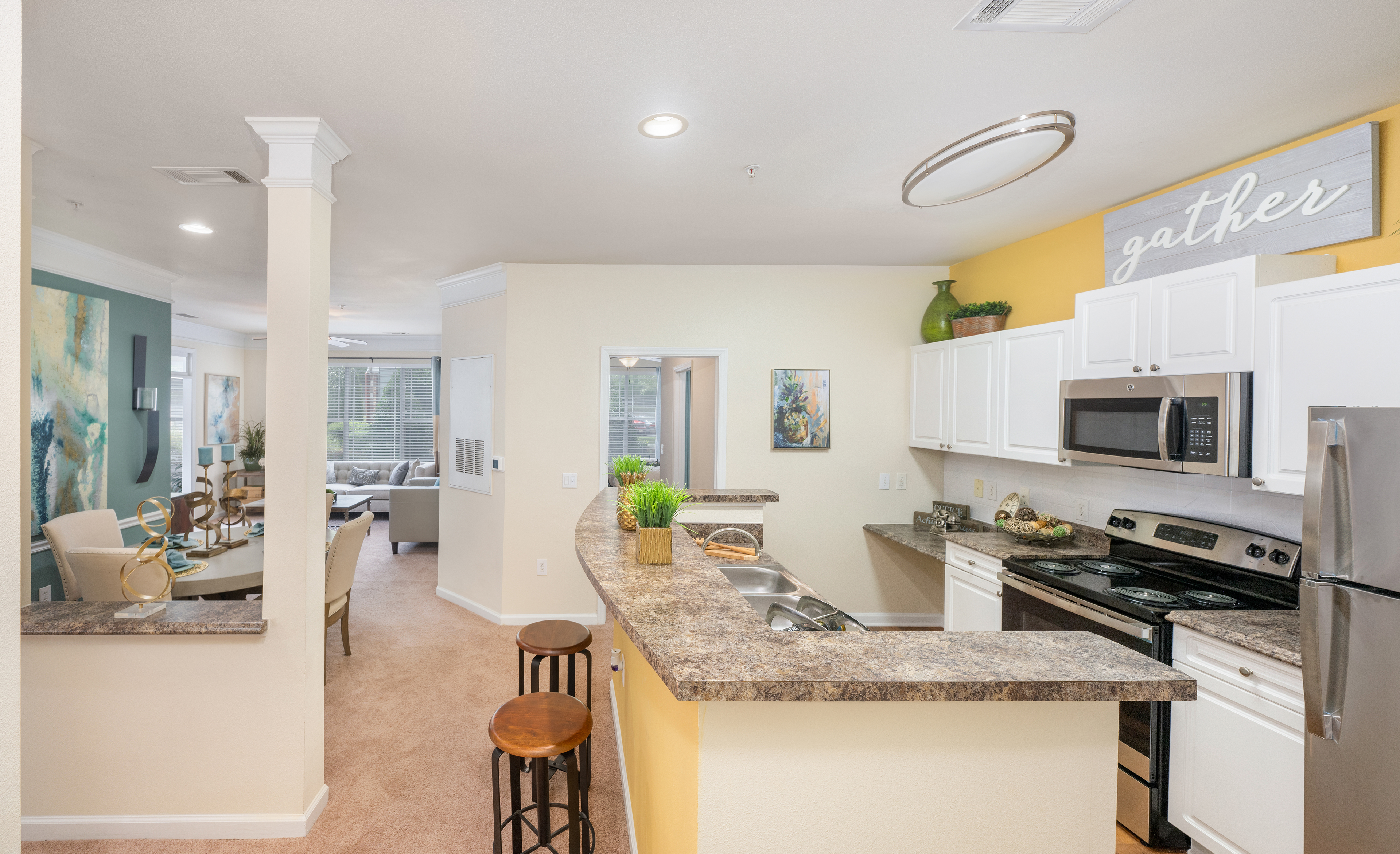Kitchen at MAA Research park luxury apartment homes in Durham, NC