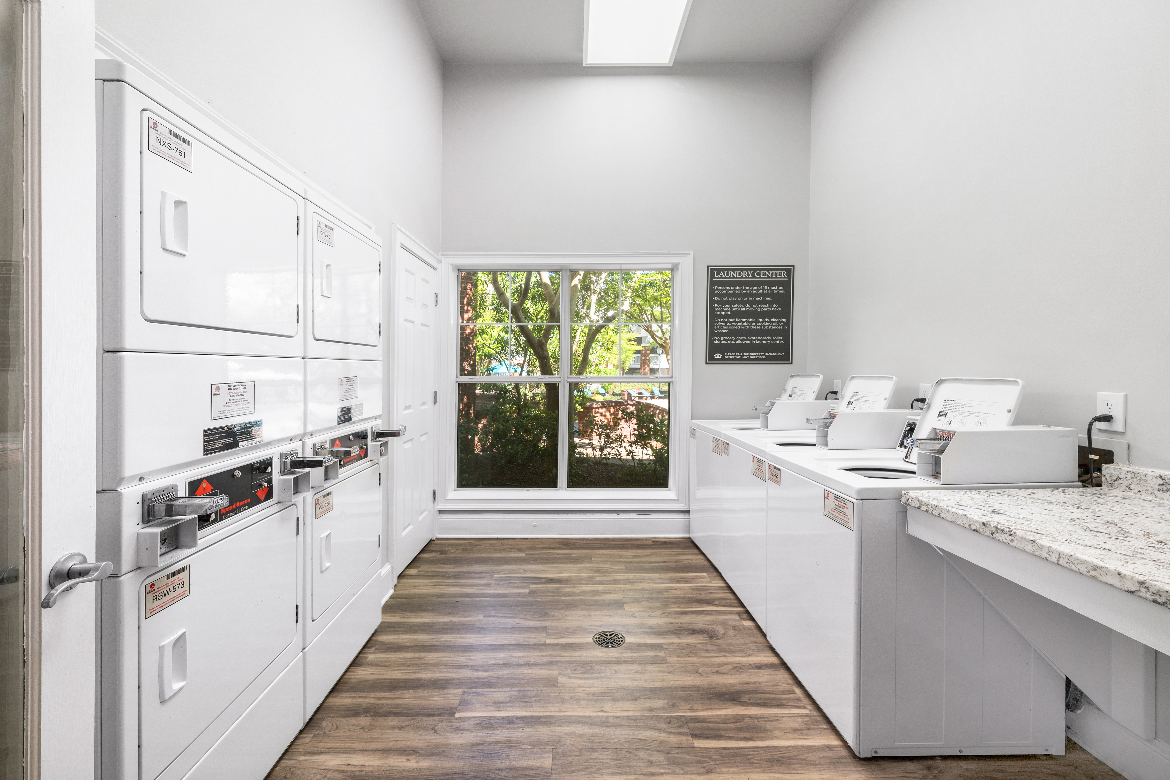 Laundry room at MAA Research Park luxury apartment homes in Durham, NC