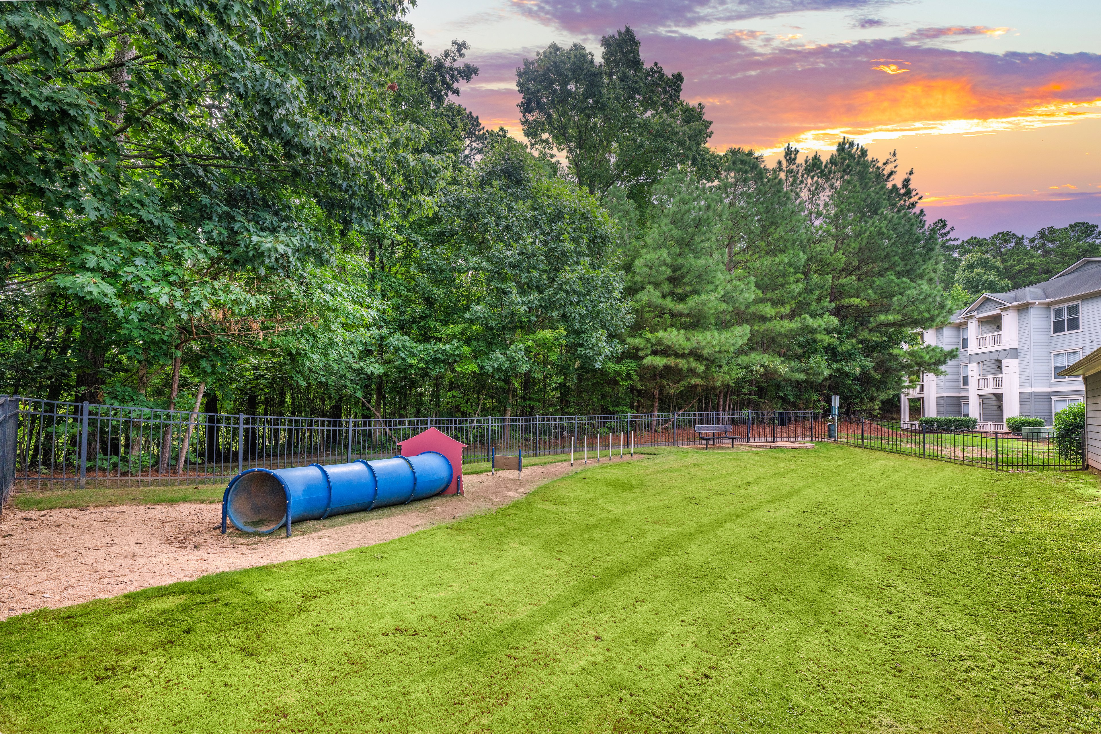 Dog park at MAA Research Park luxury apartment homes in Durham, NC