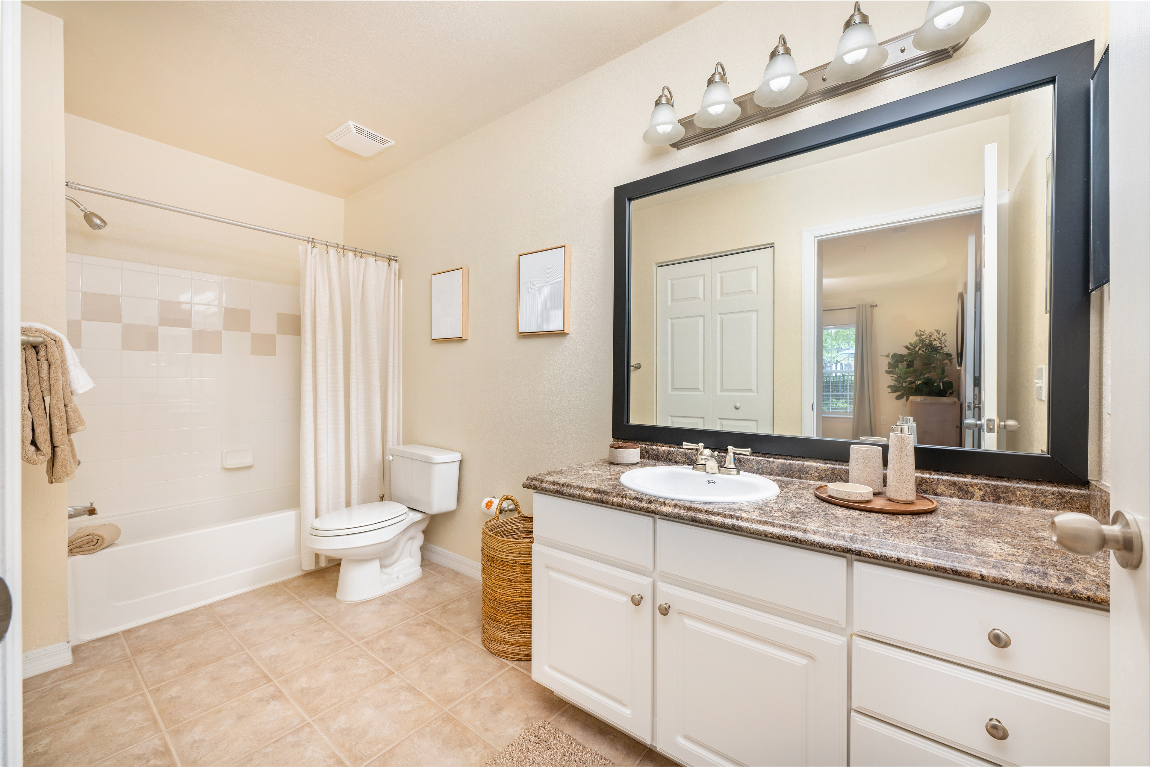 Bathroom at MAA Arringdon luxury apartment homes in Morrisville, NC