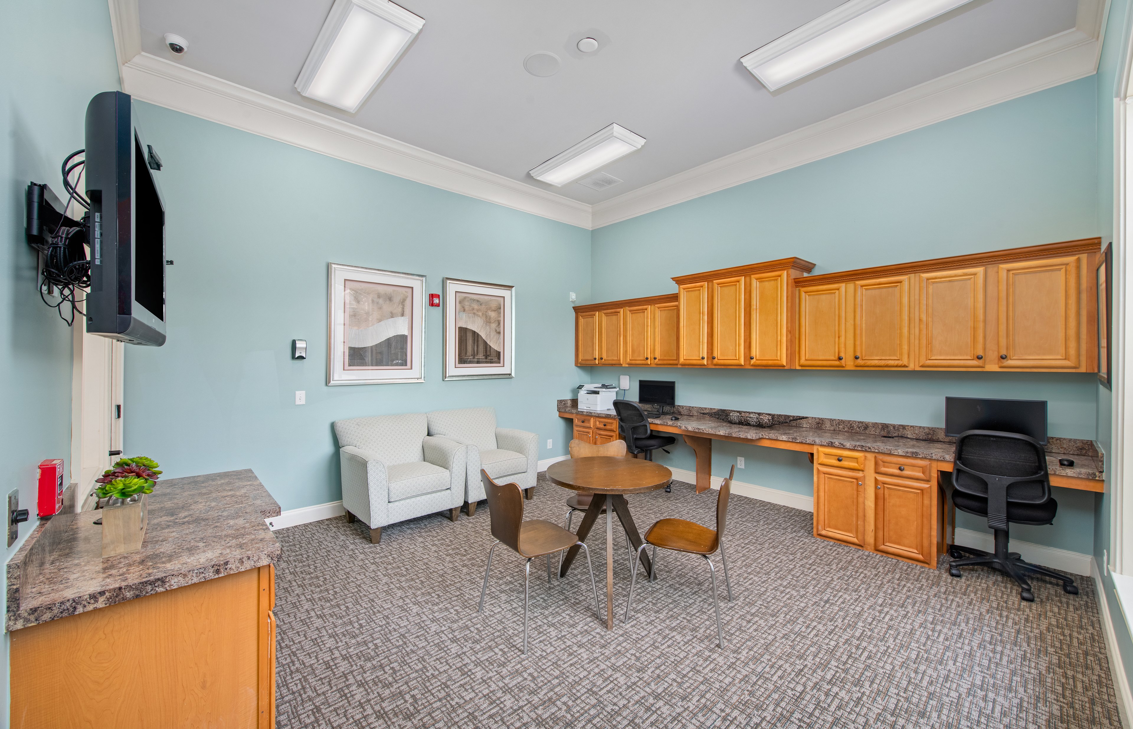 Business center at MAA Brierdale luxury apartment homes in Raleigh, NC