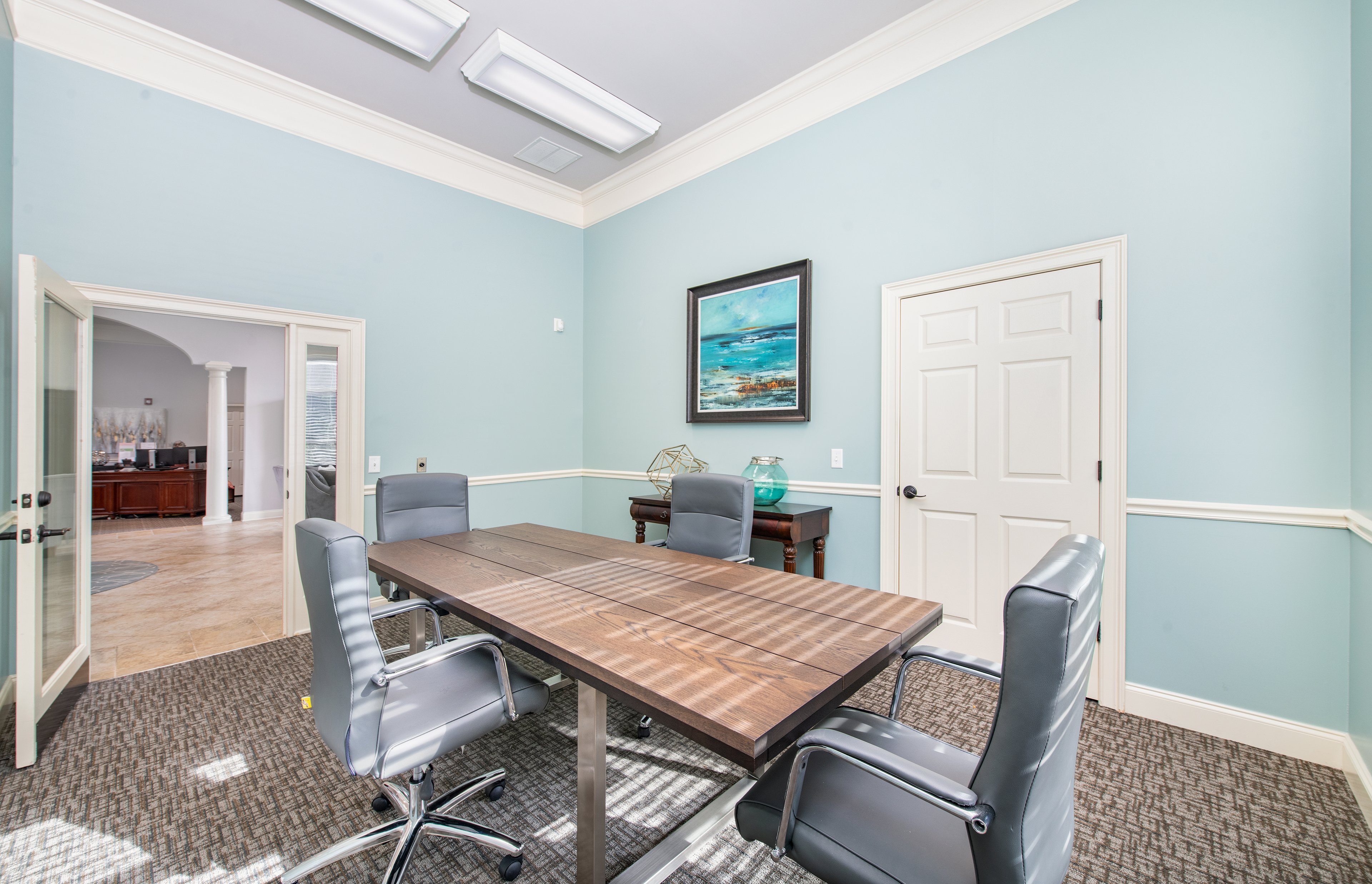 Business center at MAA Brierdale luxury apartment homes in Raleigh, NC