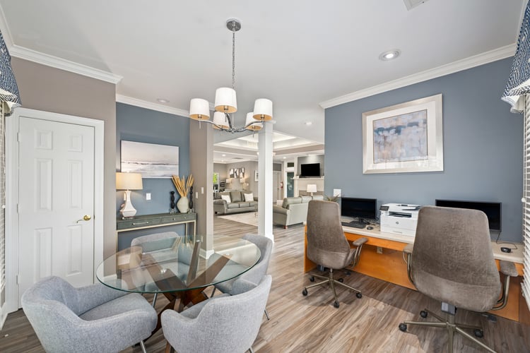 Business center at MAA Crabtree luxury apartment homes in Raleigh, NC