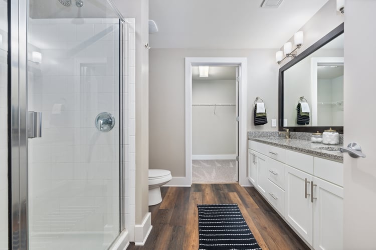 Bathroom at MAA Hue luxury apartment homes in Raleigh, NC