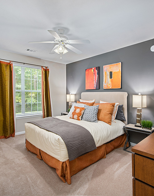 Bedroom at MAA Preserve luxury apartment homes in Raleigh, NC