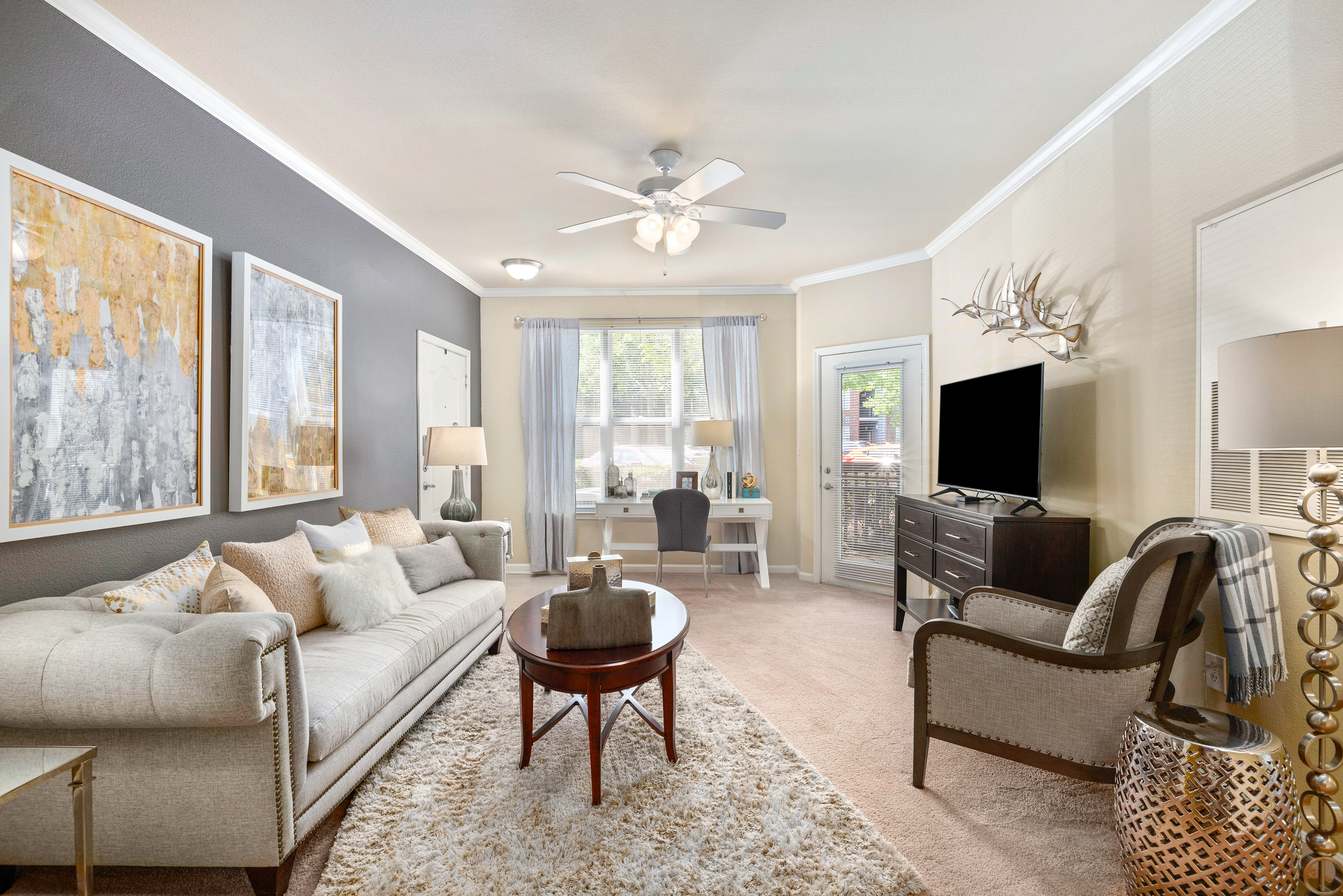 Living room at MAA Providence luxury apartment homes in Raleigh, NC