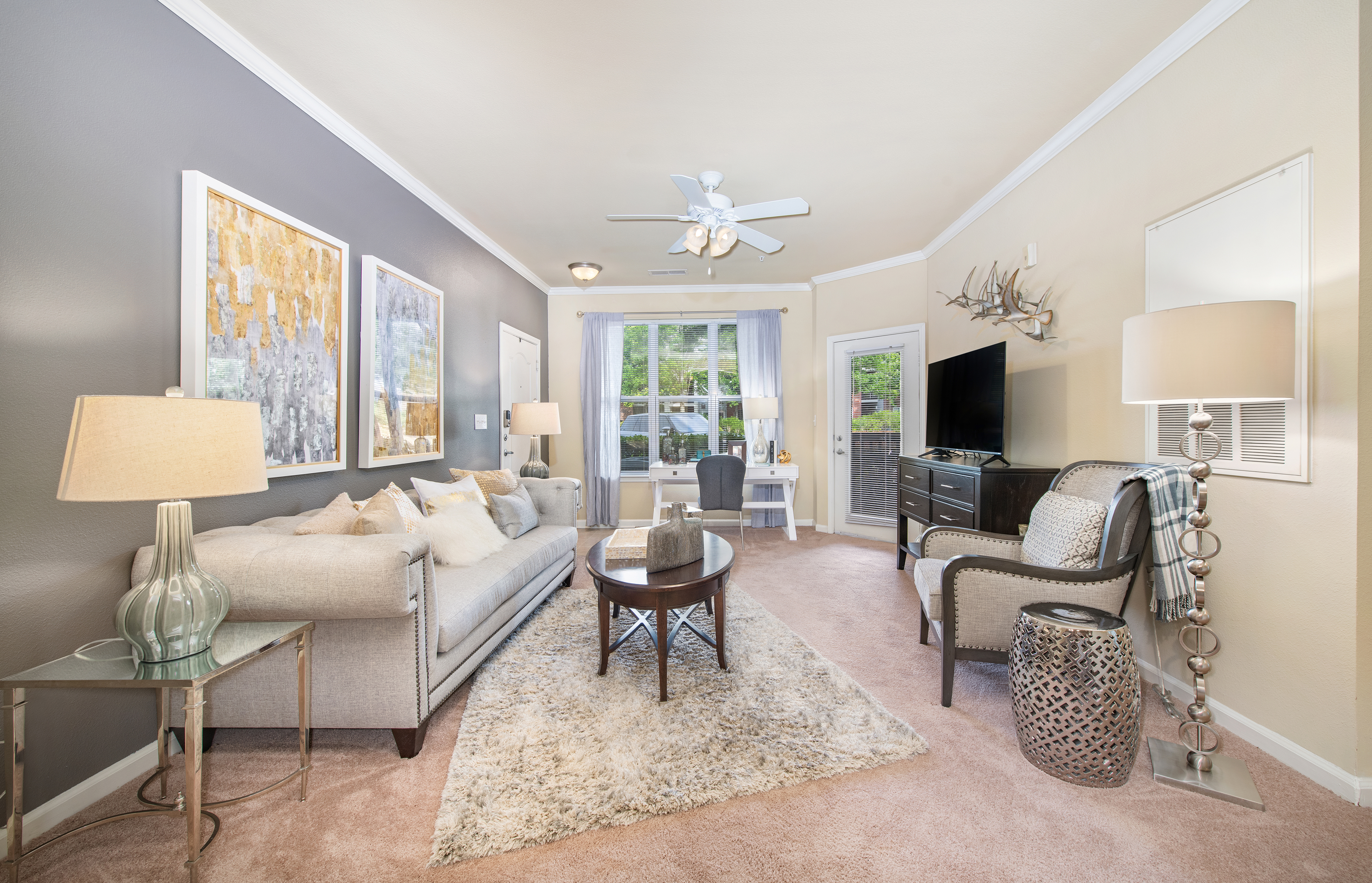 Living room at MAA Providence luxury apartment homes in Raleigh, NC