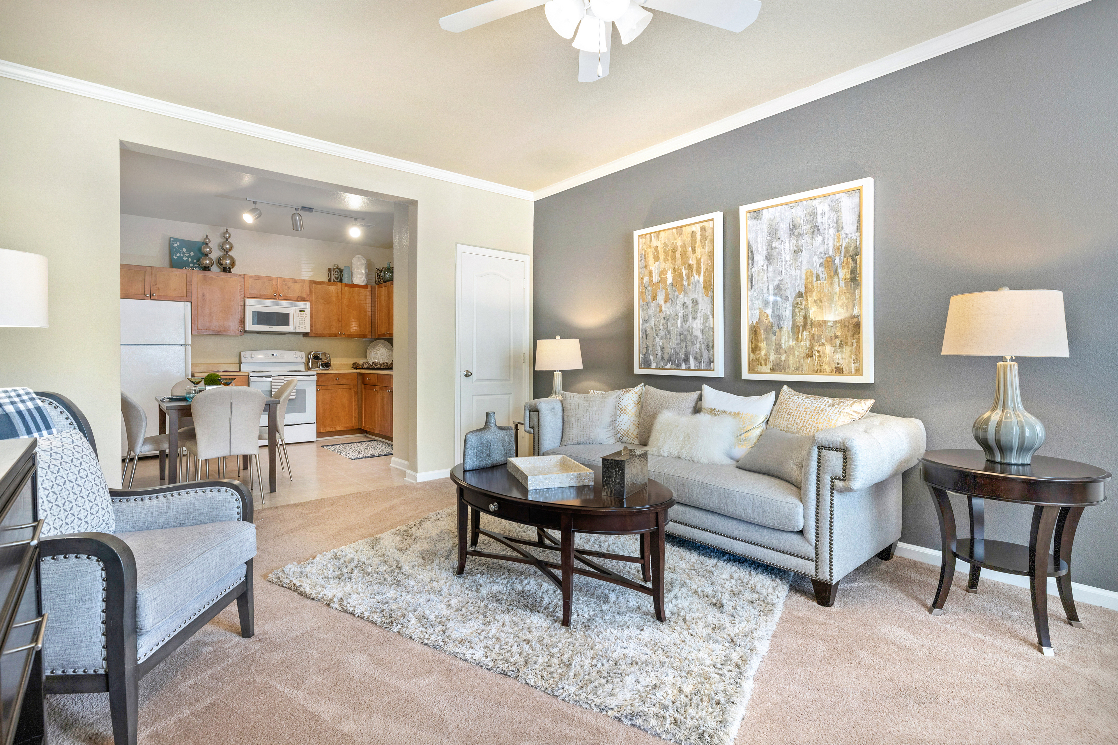 Living room at MAA Providence luxury apartment homes in Raleigh, NC