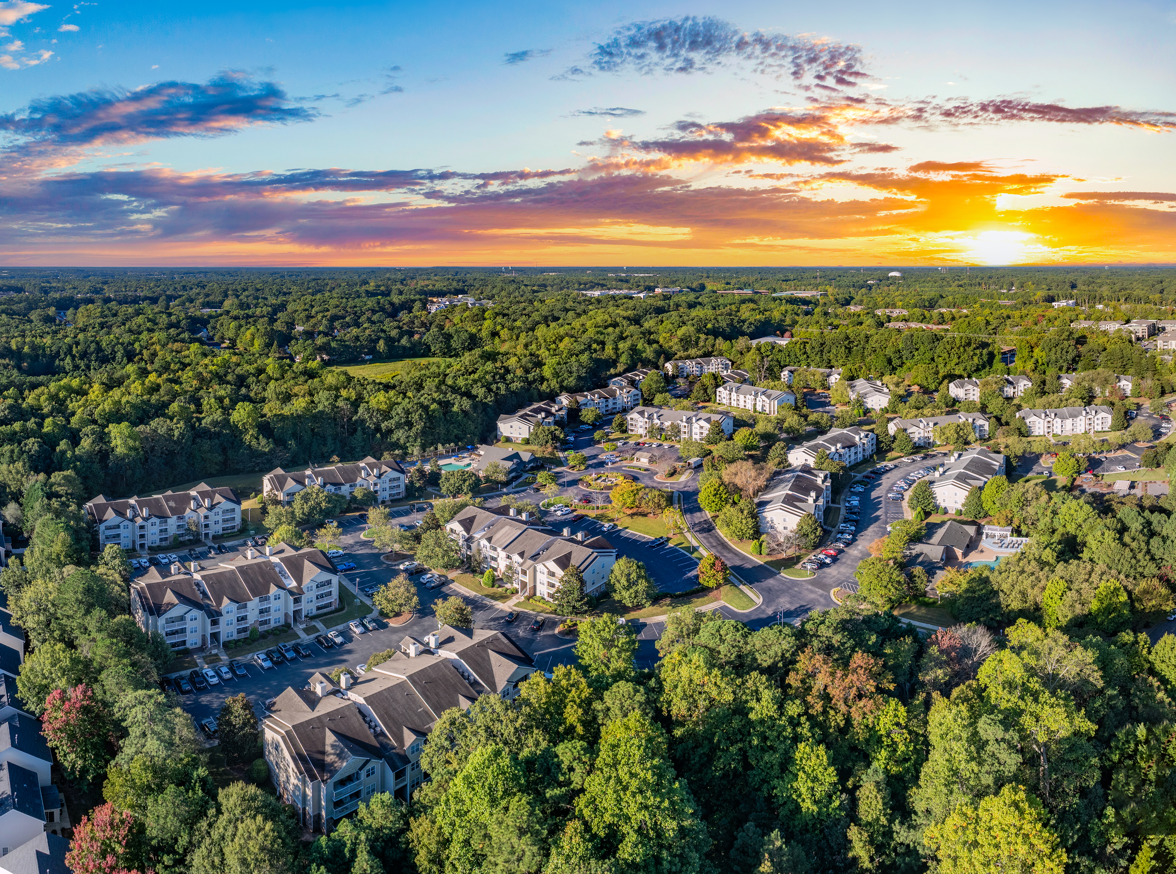 Aerial at MAA Trinity luxury apartment homes in Raleigh, NC