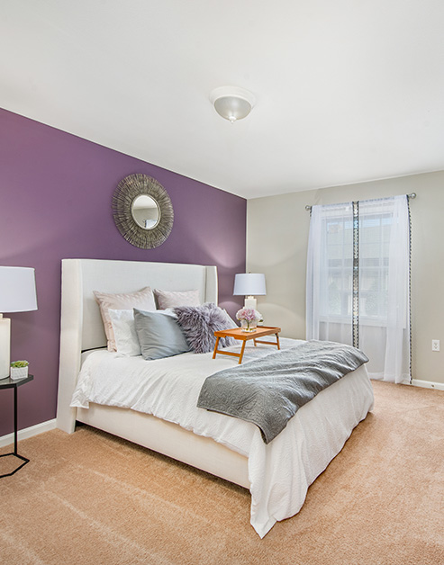 Bedroom at MAA Trinity luxury apartment homes in Raleigh, NC