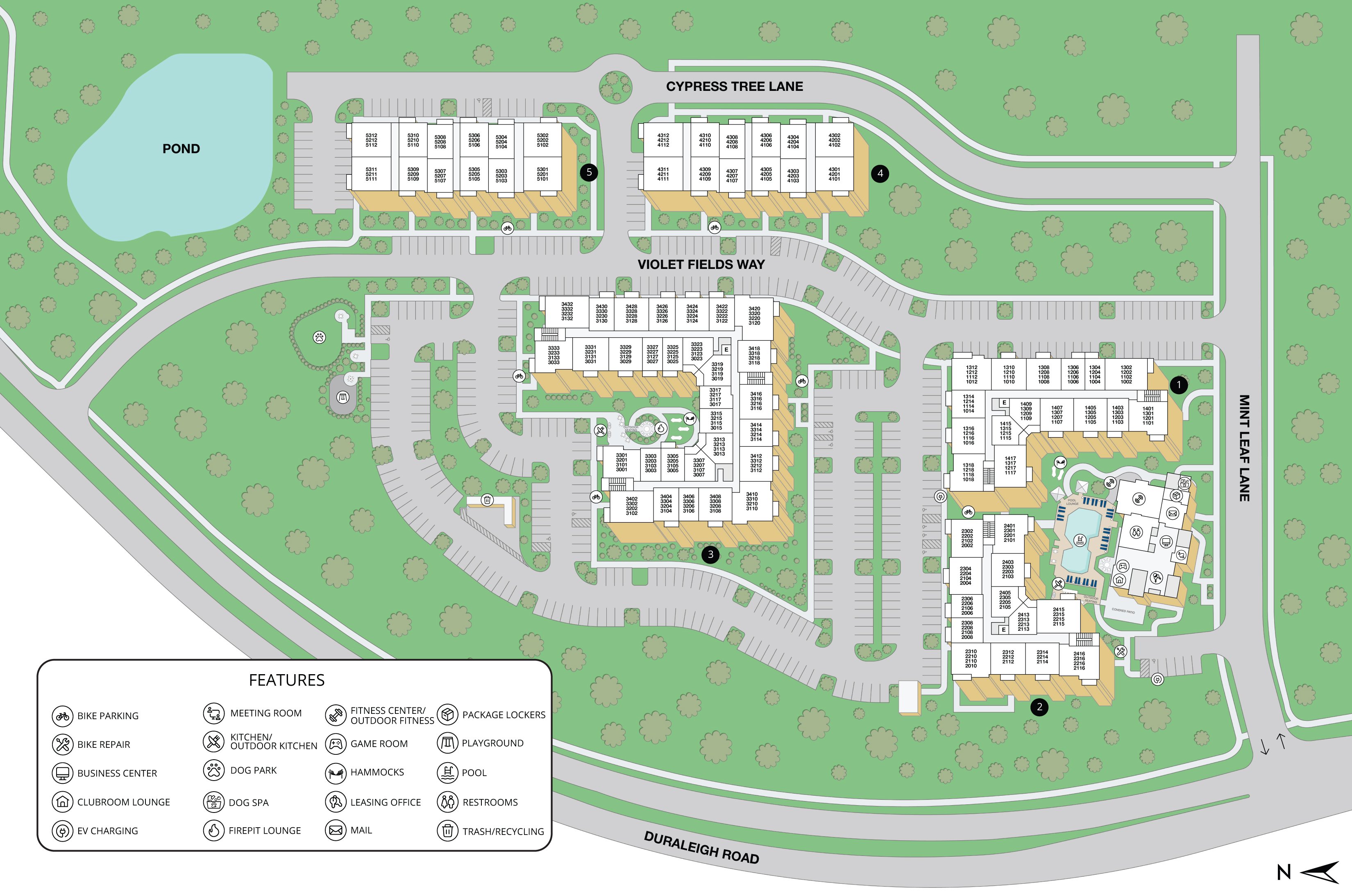 Property map of MAA Vale luxury apartments in Raleigh, NC