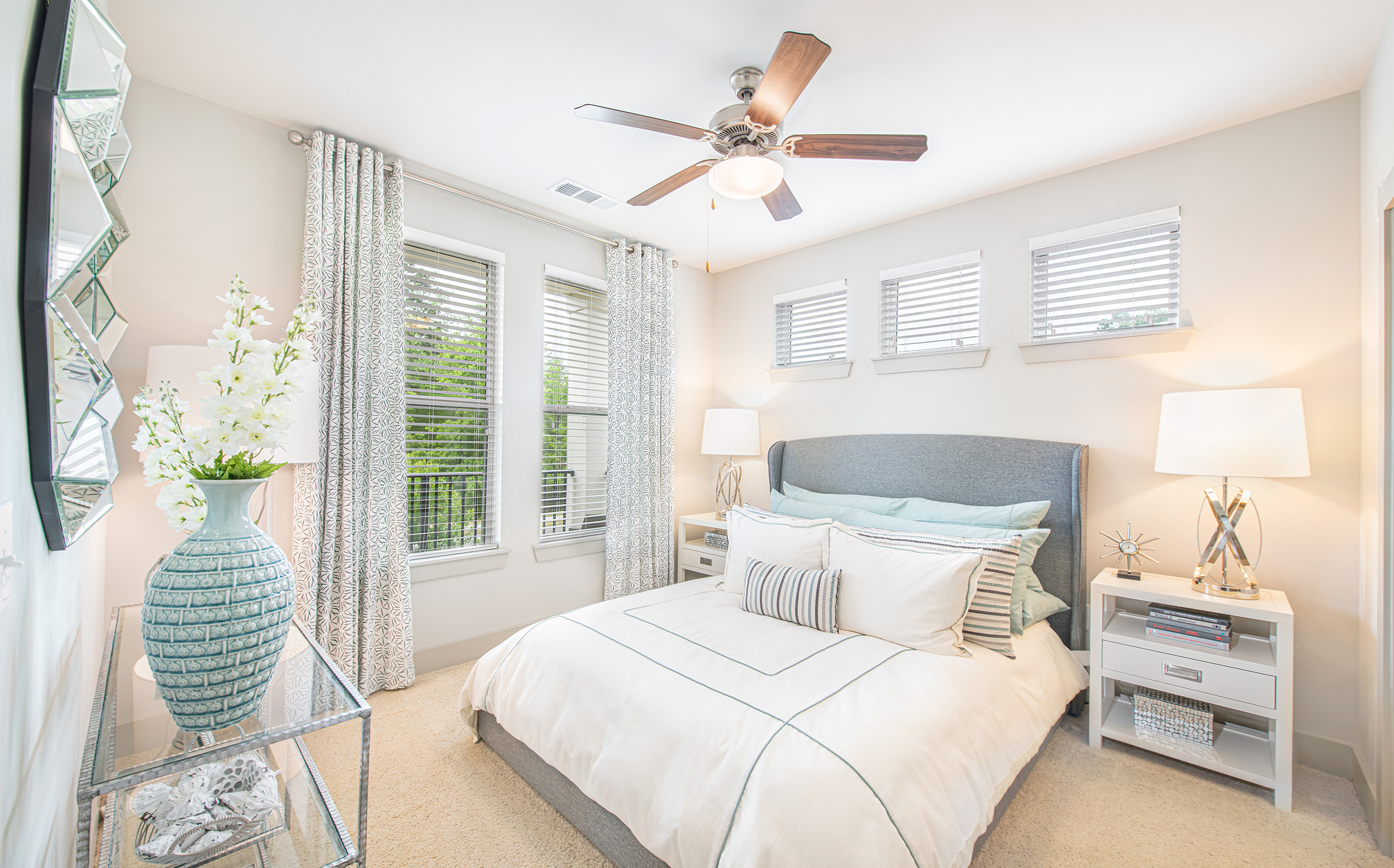 Bedroom at MAA Wade Park luxury apartment homes in Raleigh, NC
