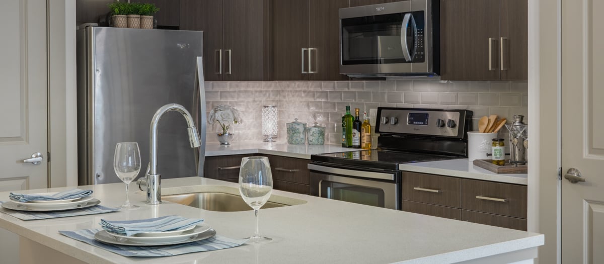 Model Kitchen at MAA 1201 Midtown luxury apartment homes in Mt. Pleasant, SC