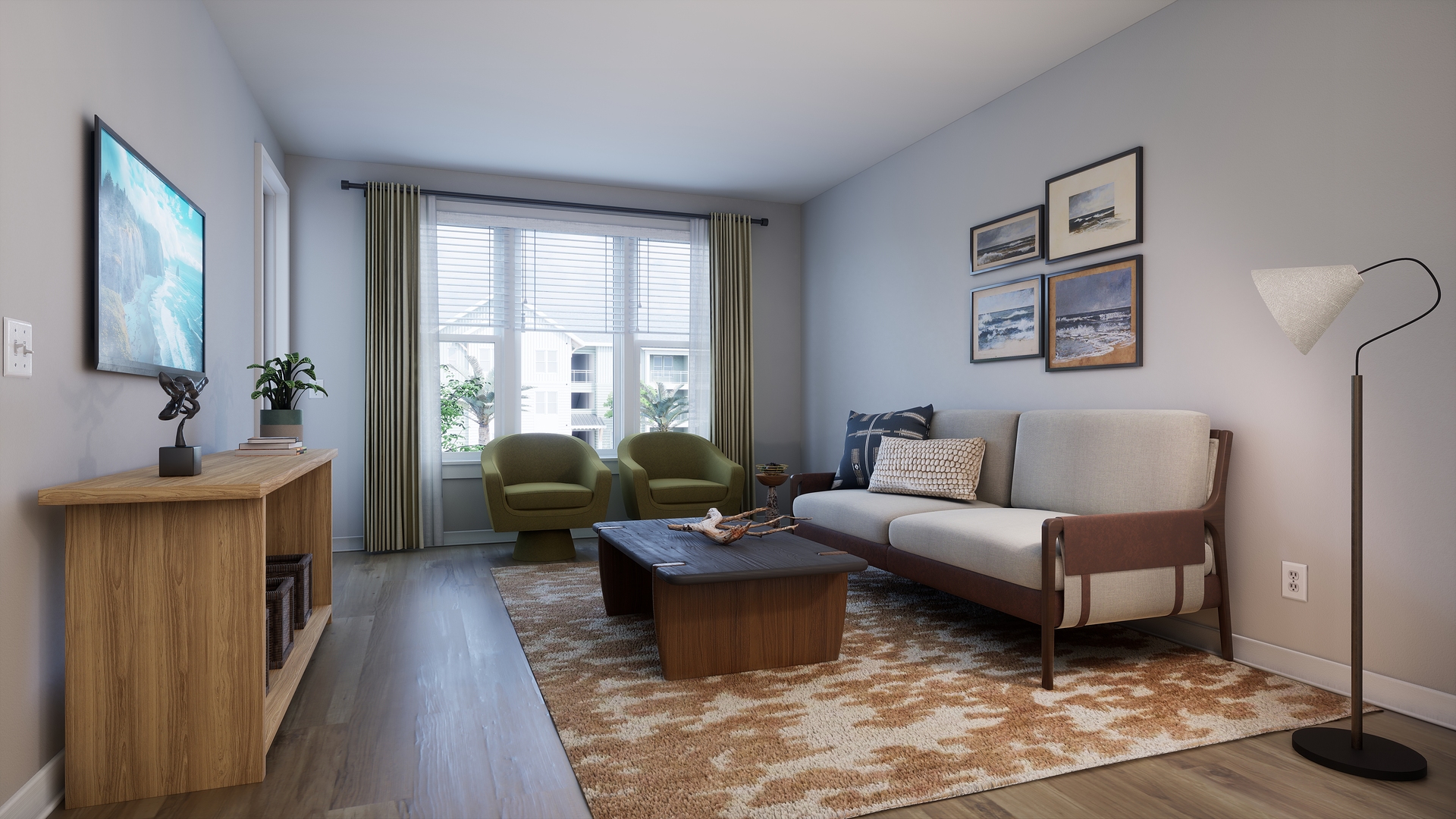 Living room at MAA Point Hope luxury apartment homes in Charleston, SC