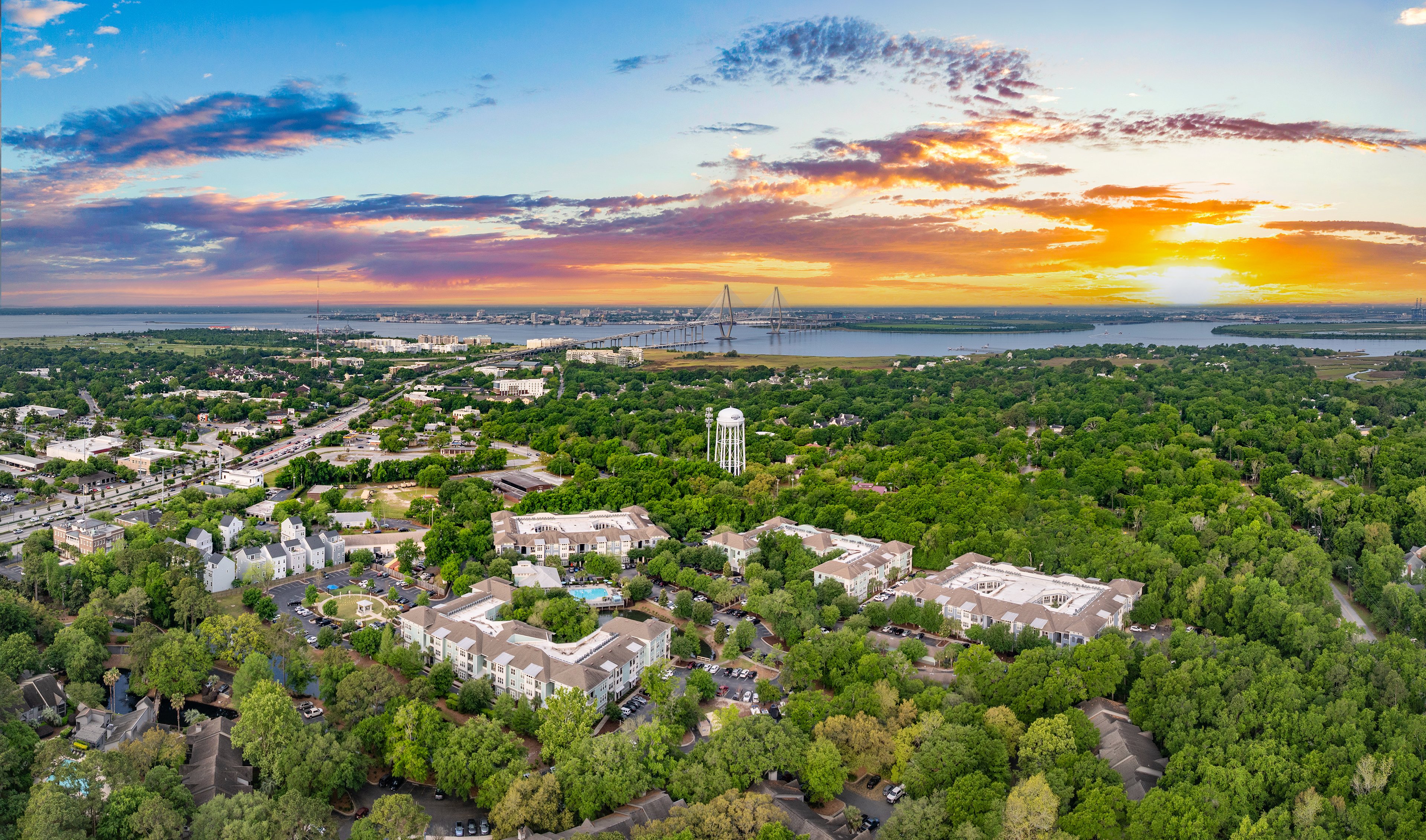 Property aerial at MAA Rivers Walk luxury apartment homes in Mt. Pleasant, SC