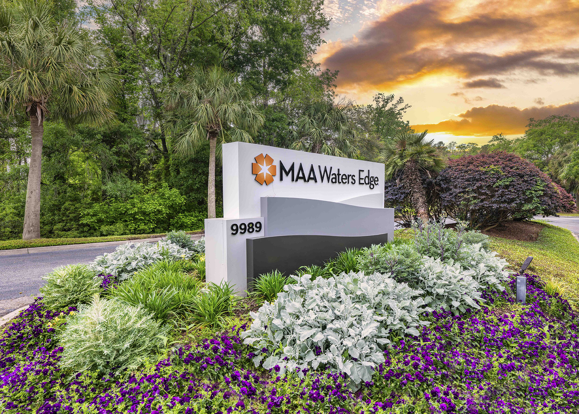 Signage at MAA Waters Edge luxury apartment homes in Summerville, SC