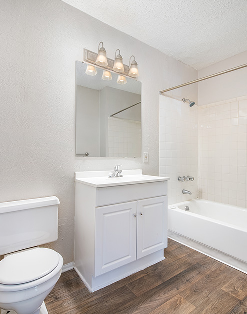 Bathroom at MAA Haywood luxury apartment homes in Greenville, SC