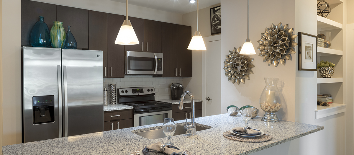 Model Kitchen at MAA Innovation luxury apartment homes in Greenville, SC