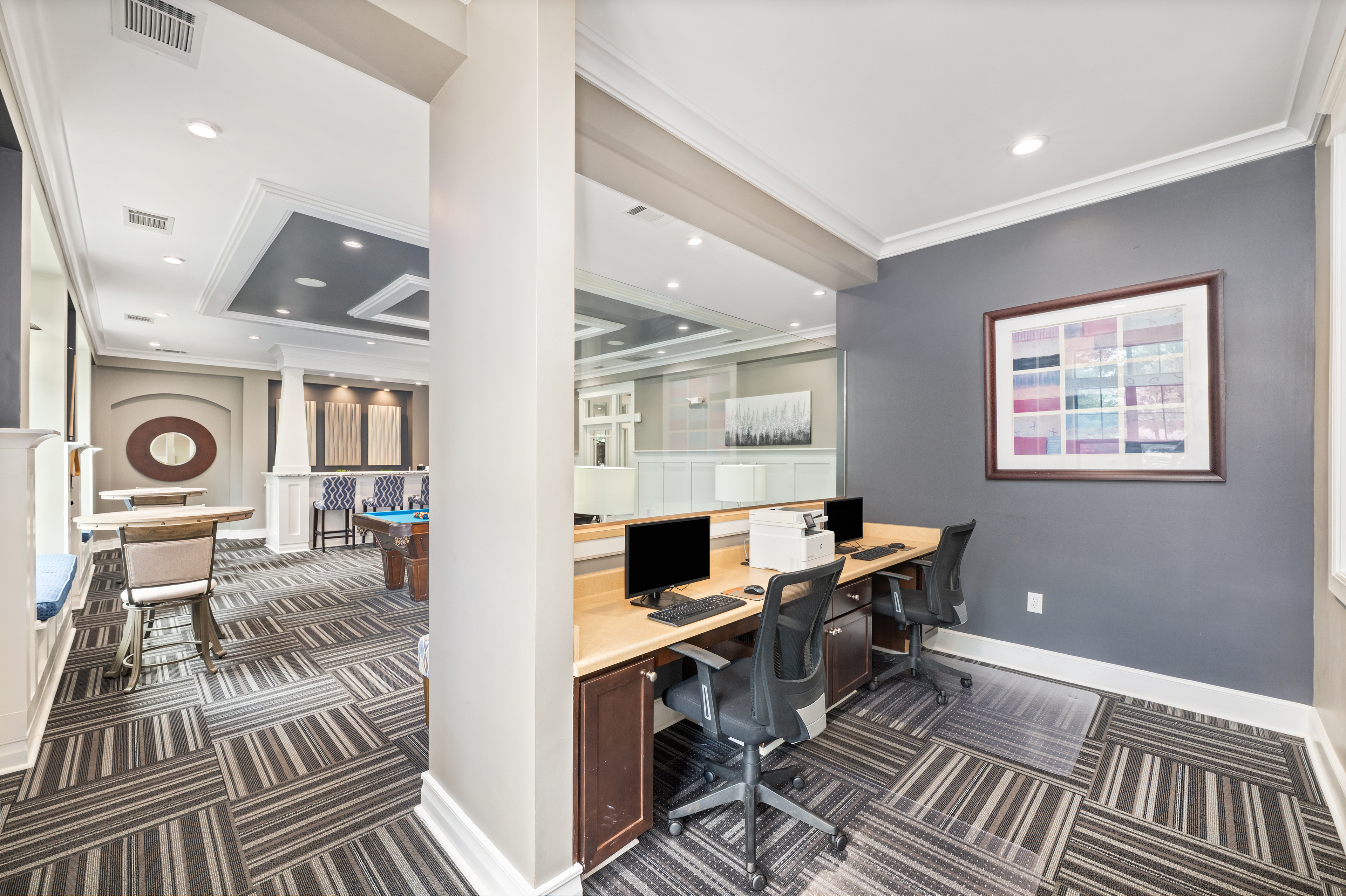 Business center at MAA Point Place luxury apartment homes in Simpsonville, SC