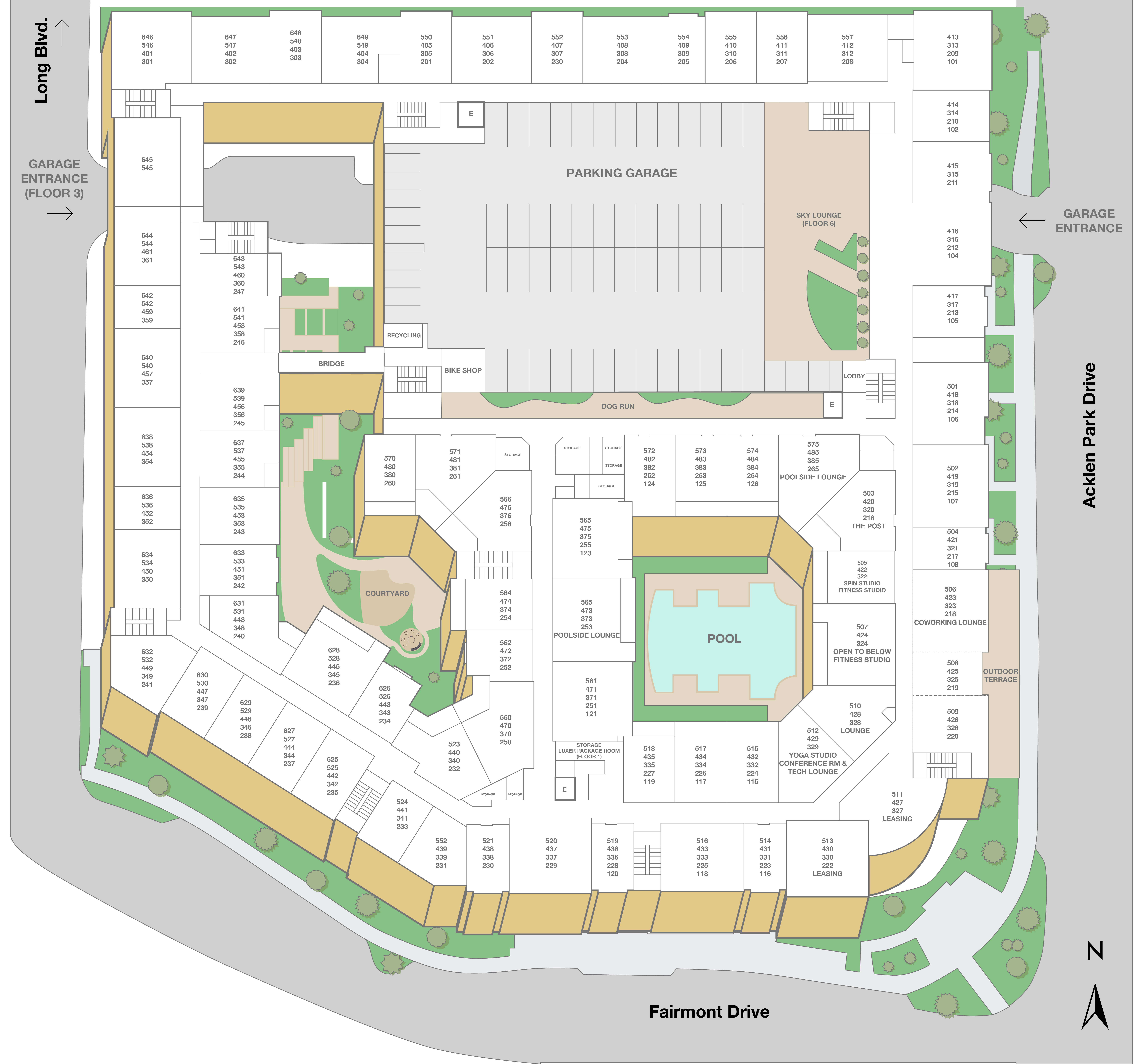 Property map of MAA Acklen luxury apartments in Nashville, TN