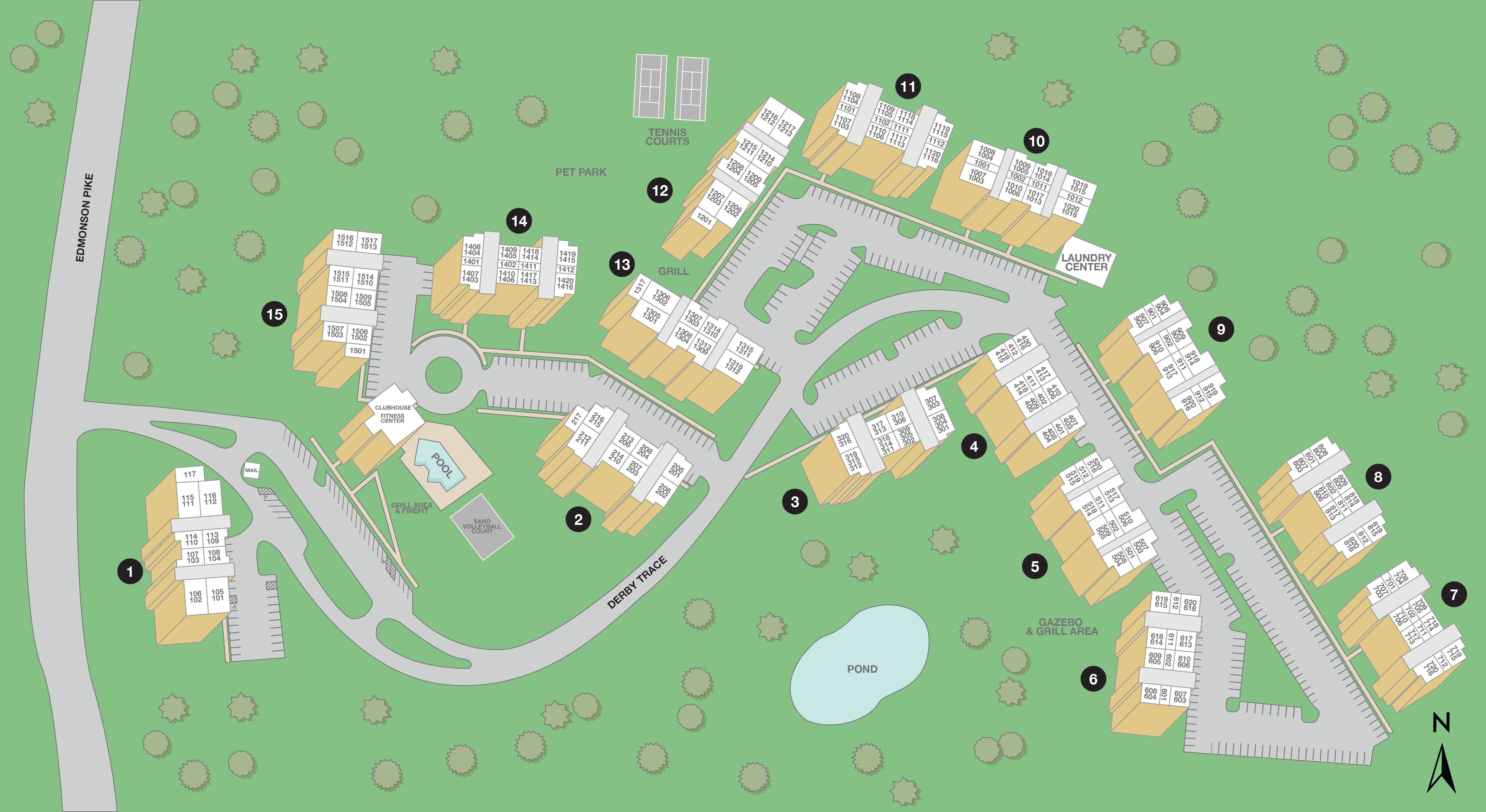 Property map of MAA Brentwood luxury apartments in Nashville, TN