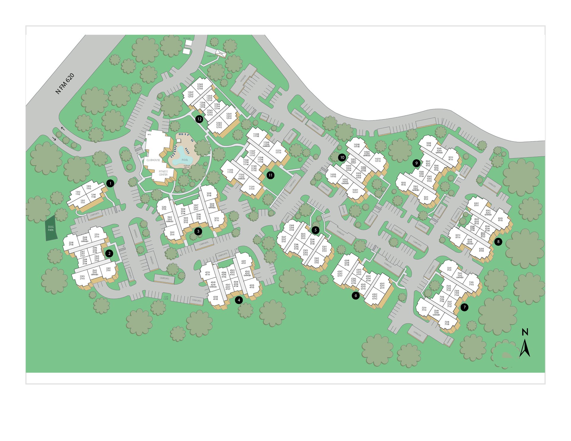 Property map of MAA Canyon Pointe luxury apartments in Austin, TX
