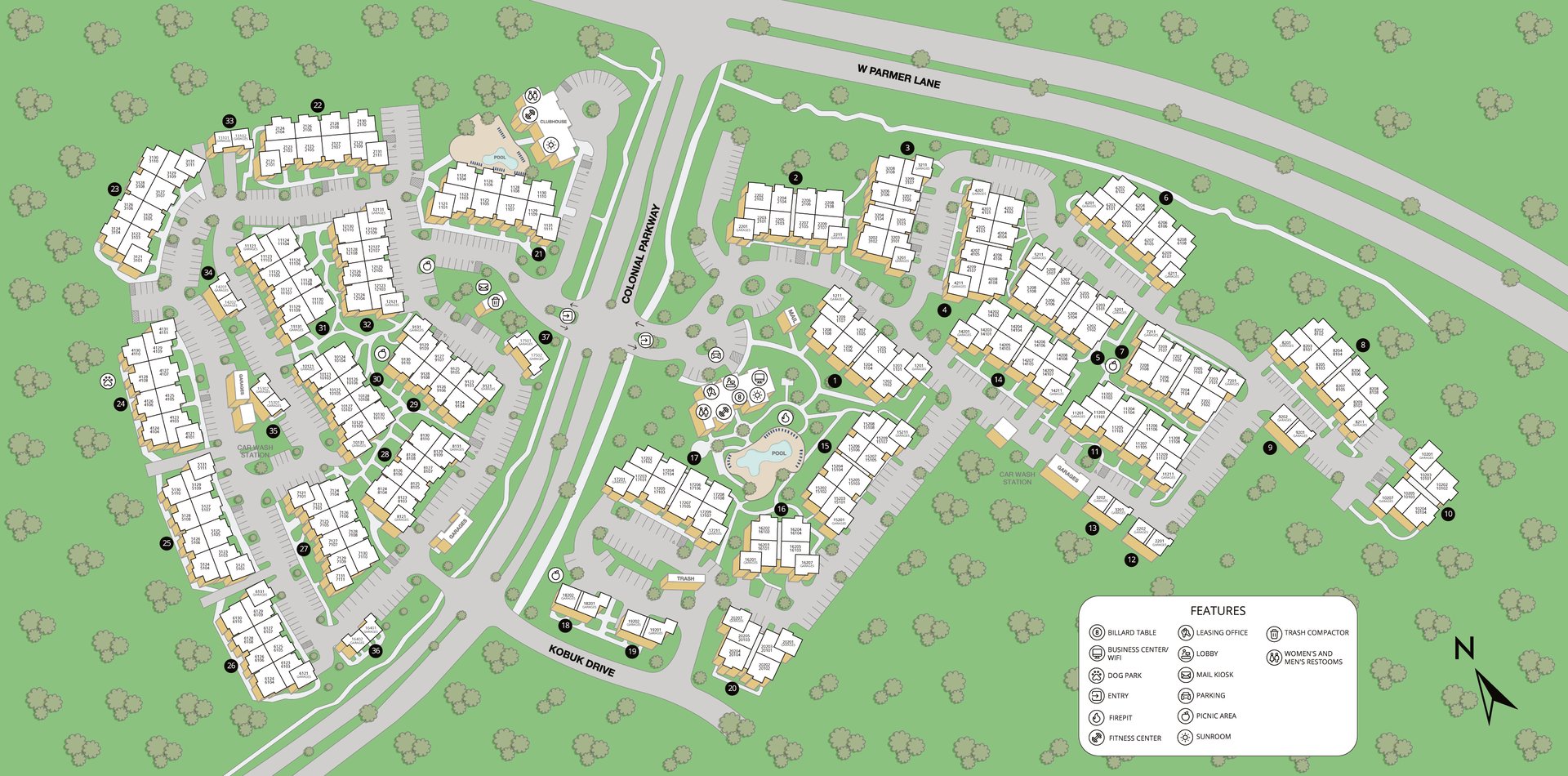 Property map of MAA Cedar Park luxury apartments in Cedar Park, TX