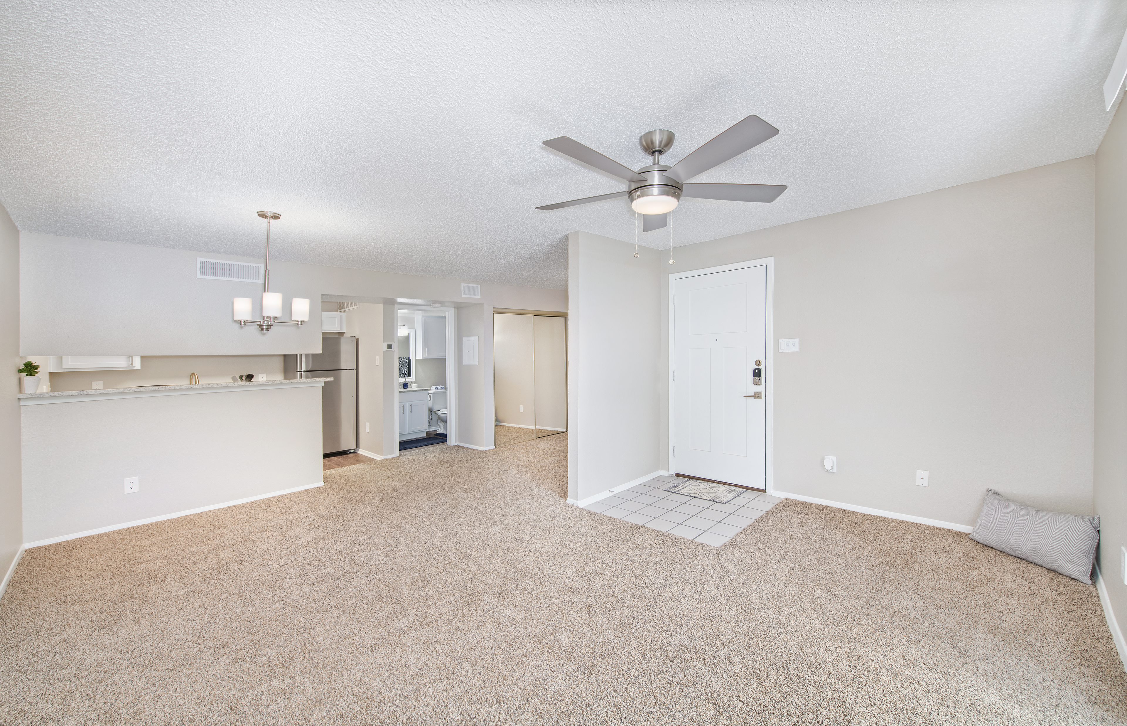 Wide angle living room shot at MAA East Austin in Austin, TX