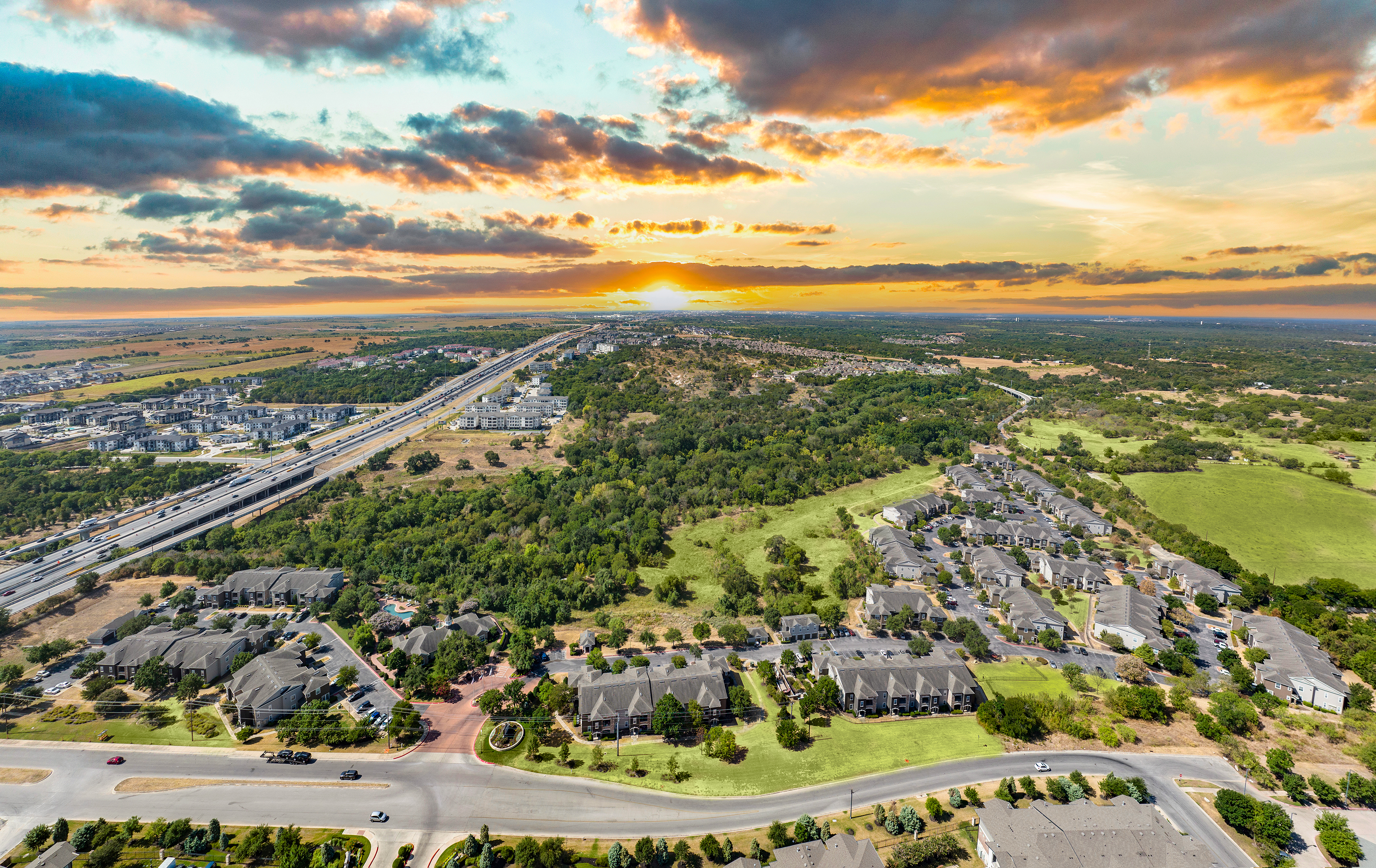 Property Aerial at MAA Onion Creek luxury apartment homes in Austin, TX