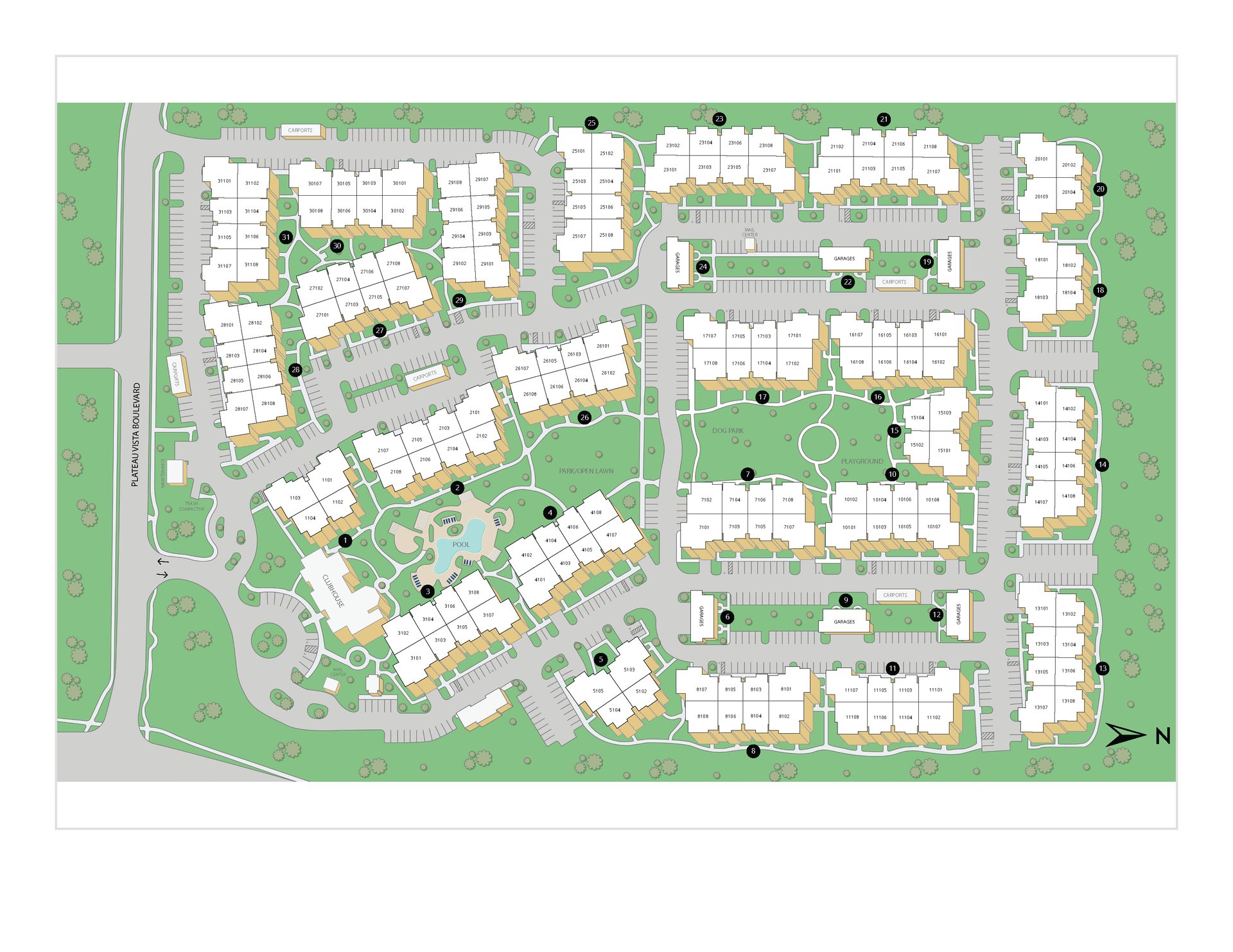 Property map of MAA Round Rock luxury apartments in Round Rock, TX.