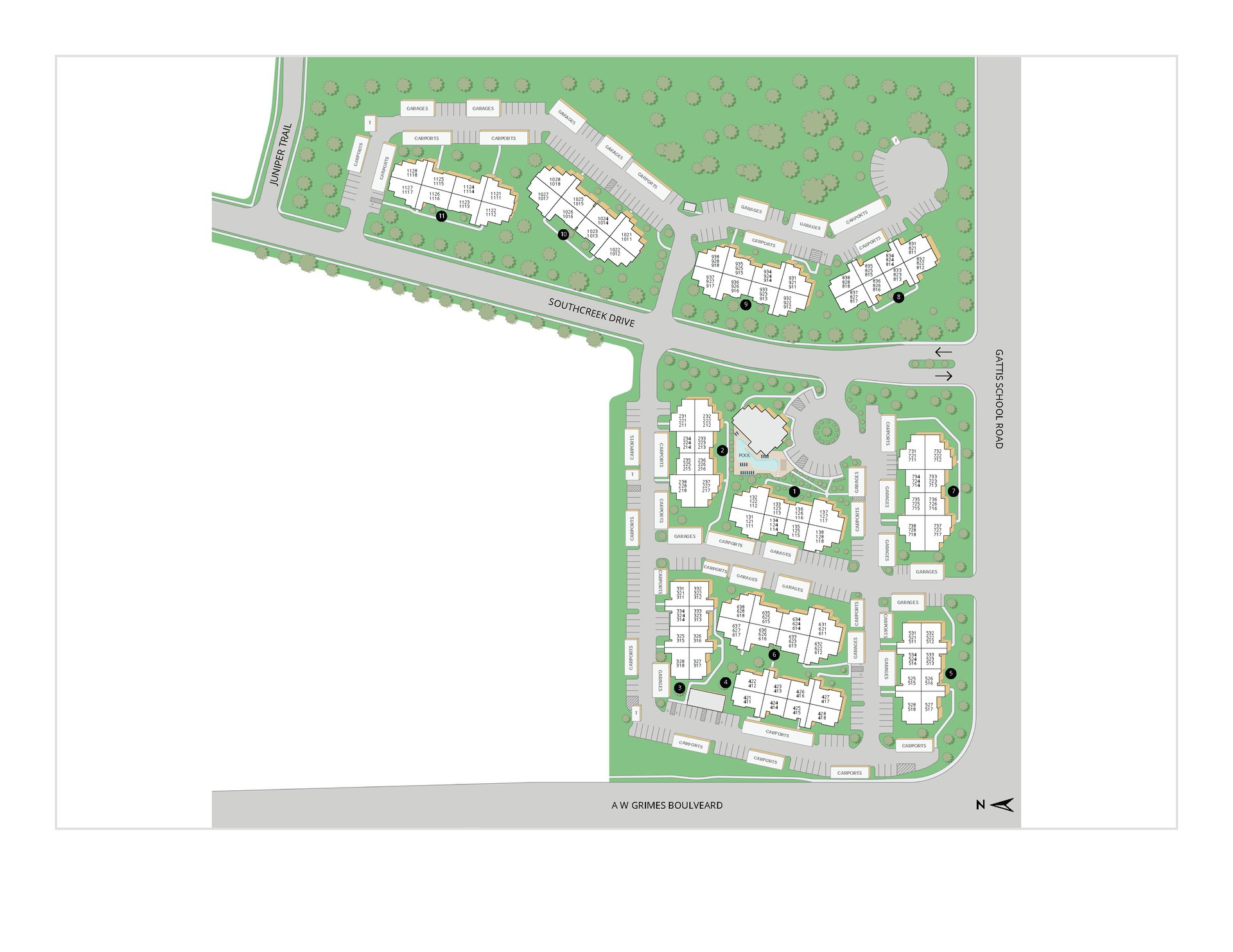Property map of MAA Sierra Vista luxury apartments in Round Rock, TX