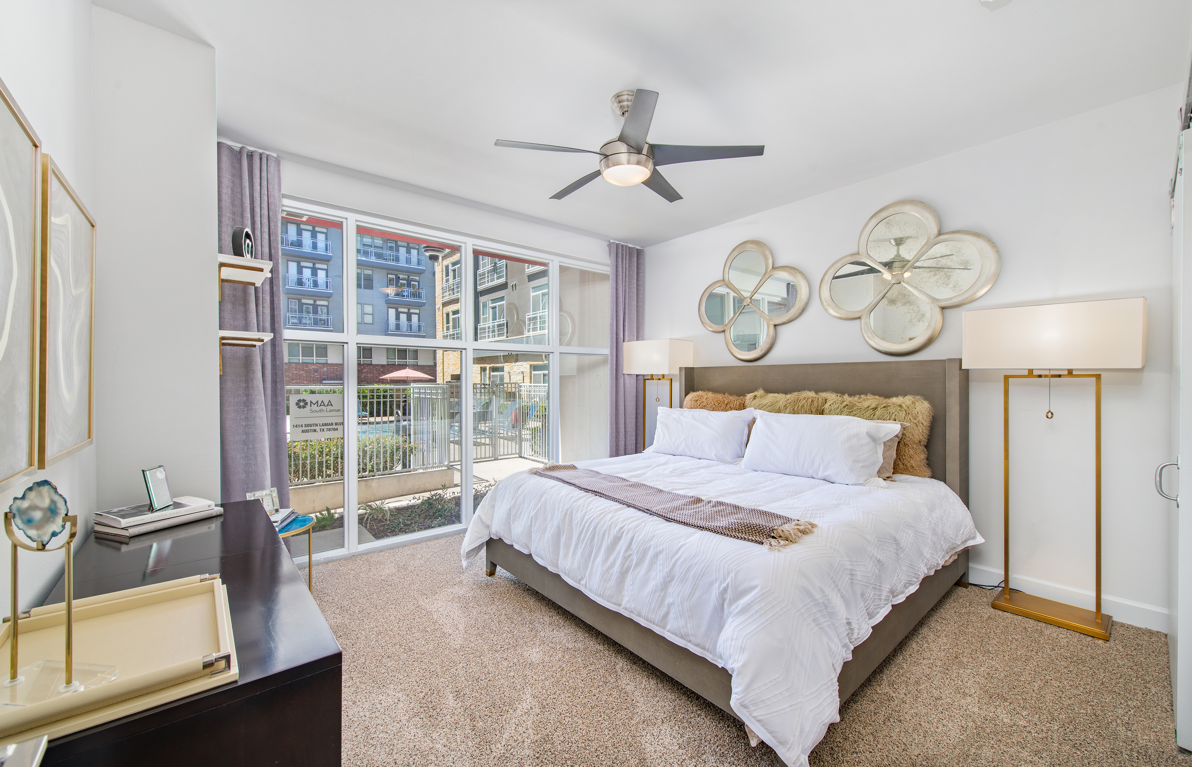 Bedroom at MAA South Lamar luxury apartment homes in Austin, TX