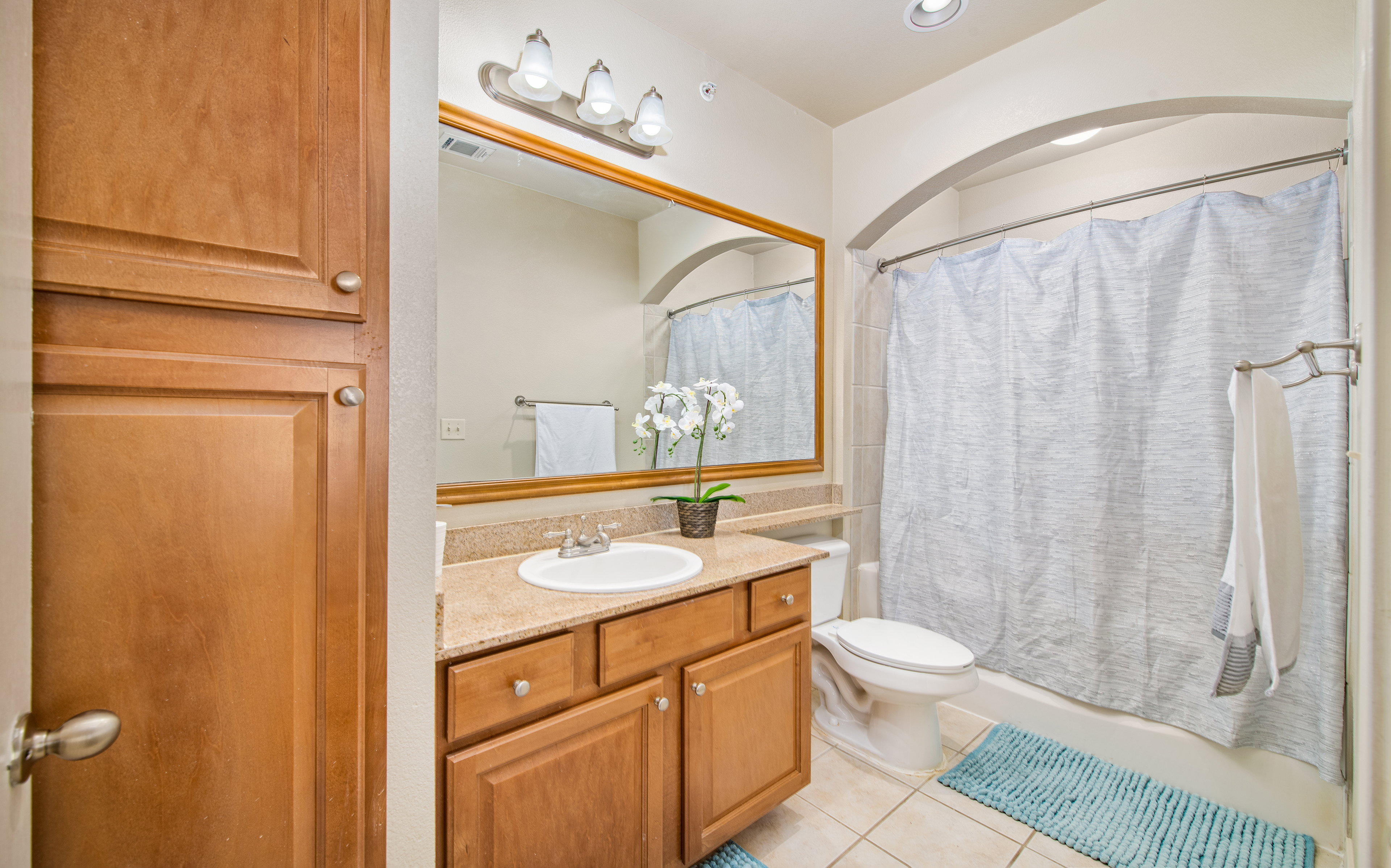 Bathroom at MAA Wells Branch luxury apartment homes in Austin, TX