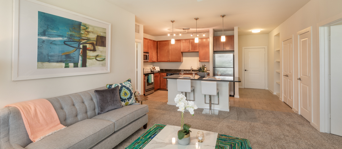 Living area at MAA West Austin luxury apartment homes in Austin, TX