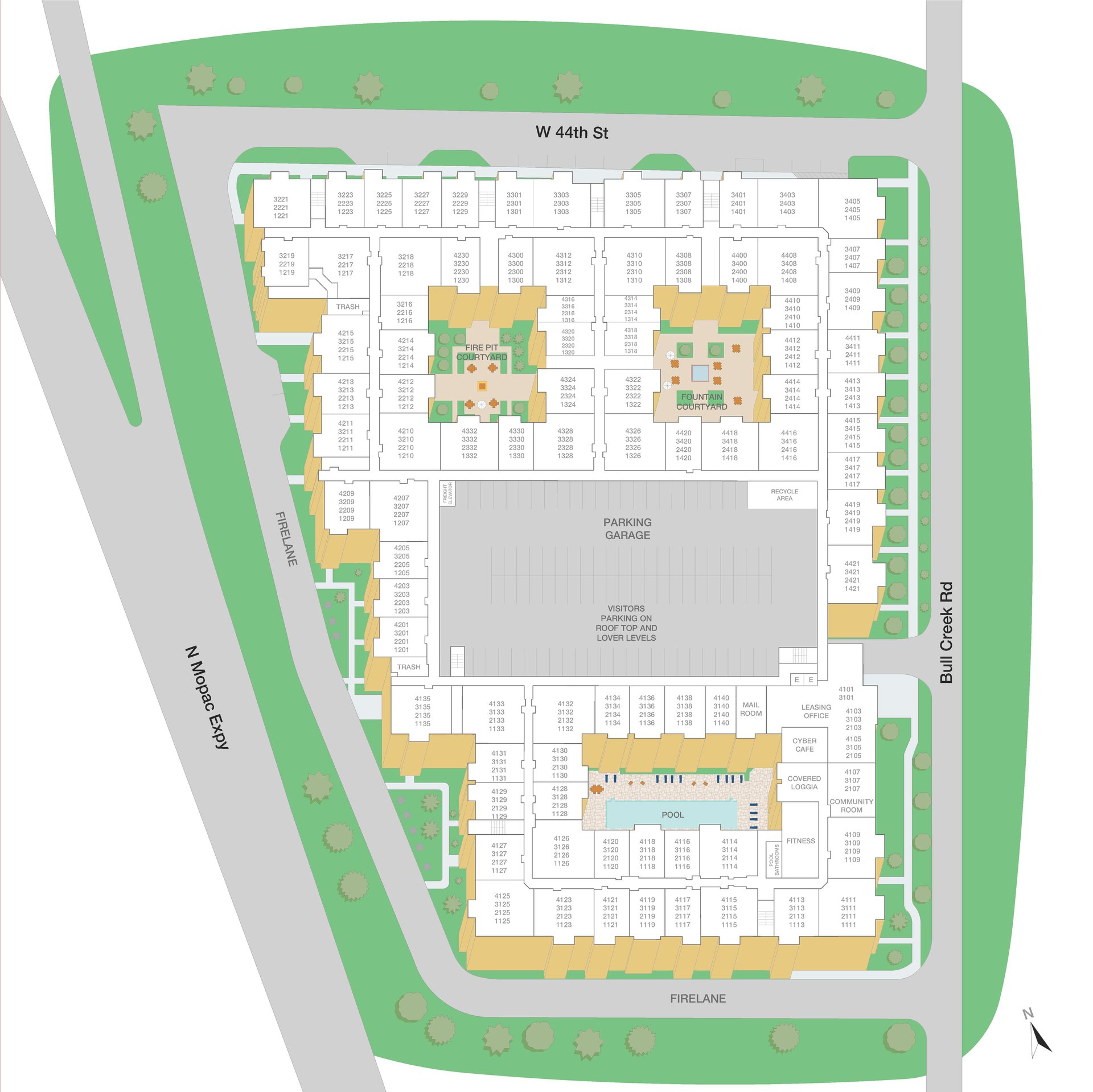 Property map of MAA West Austin luxury apartments in Austin, TX