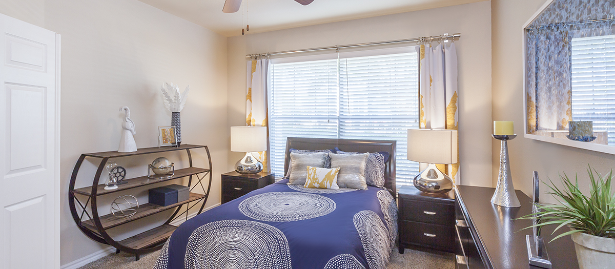 Bedroom at Legacy at Western Oaks luxury apartment homes in Austin , TX