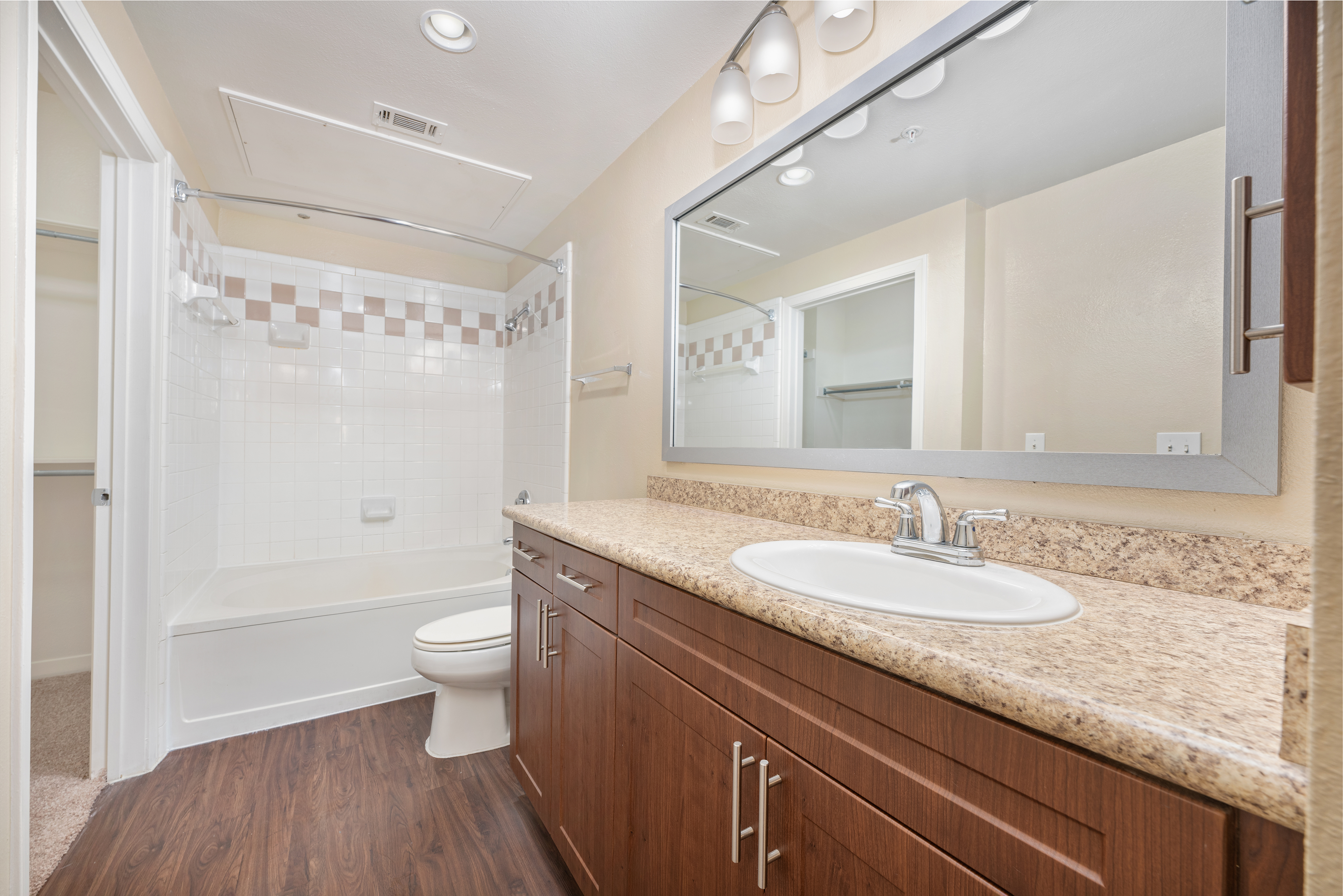 Bathroom at MAA Addison Circle luxury apartment homes in Addison, TX
