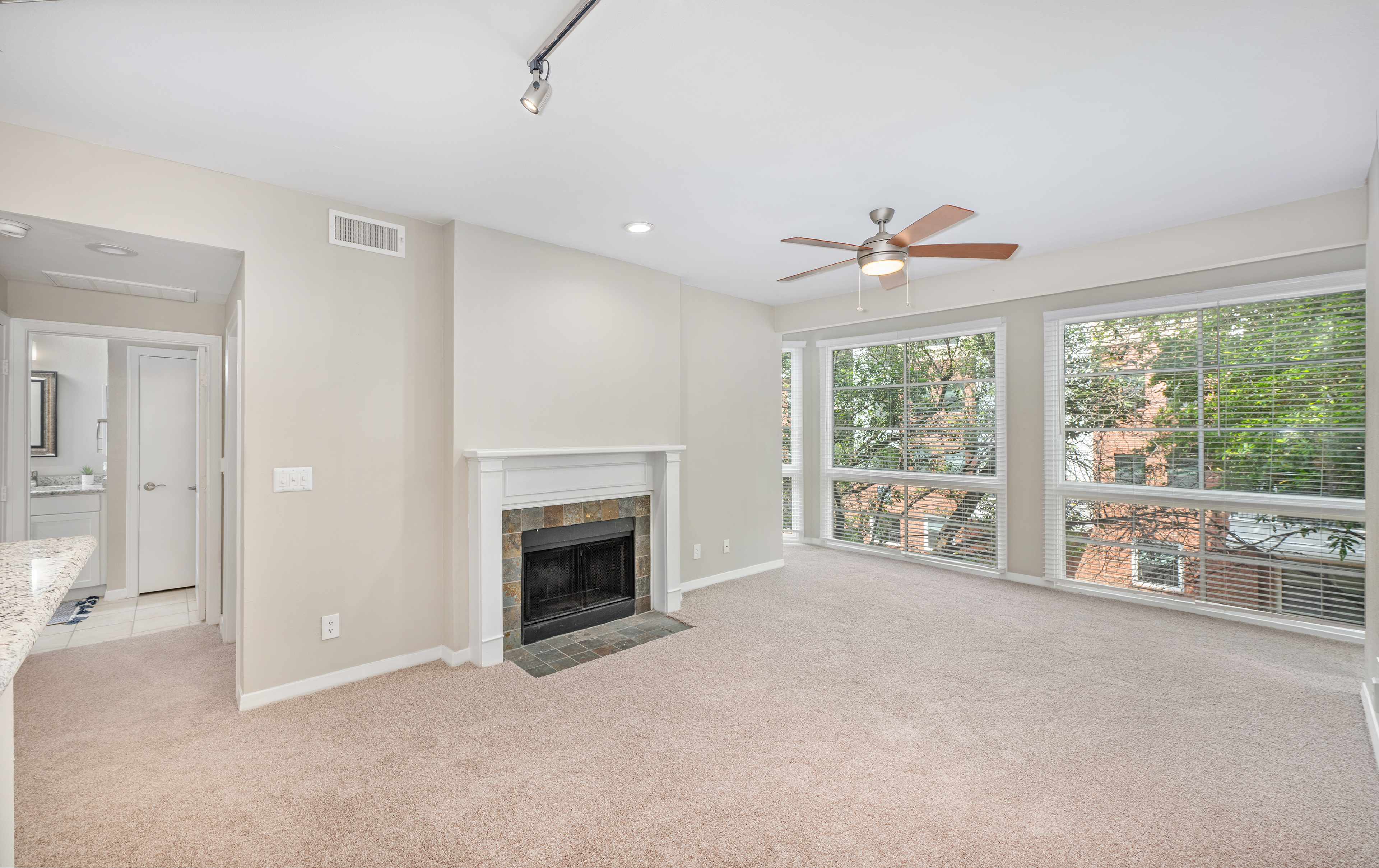 Living room at MAA Addison Circle luxury apartment homes in Addison, TX