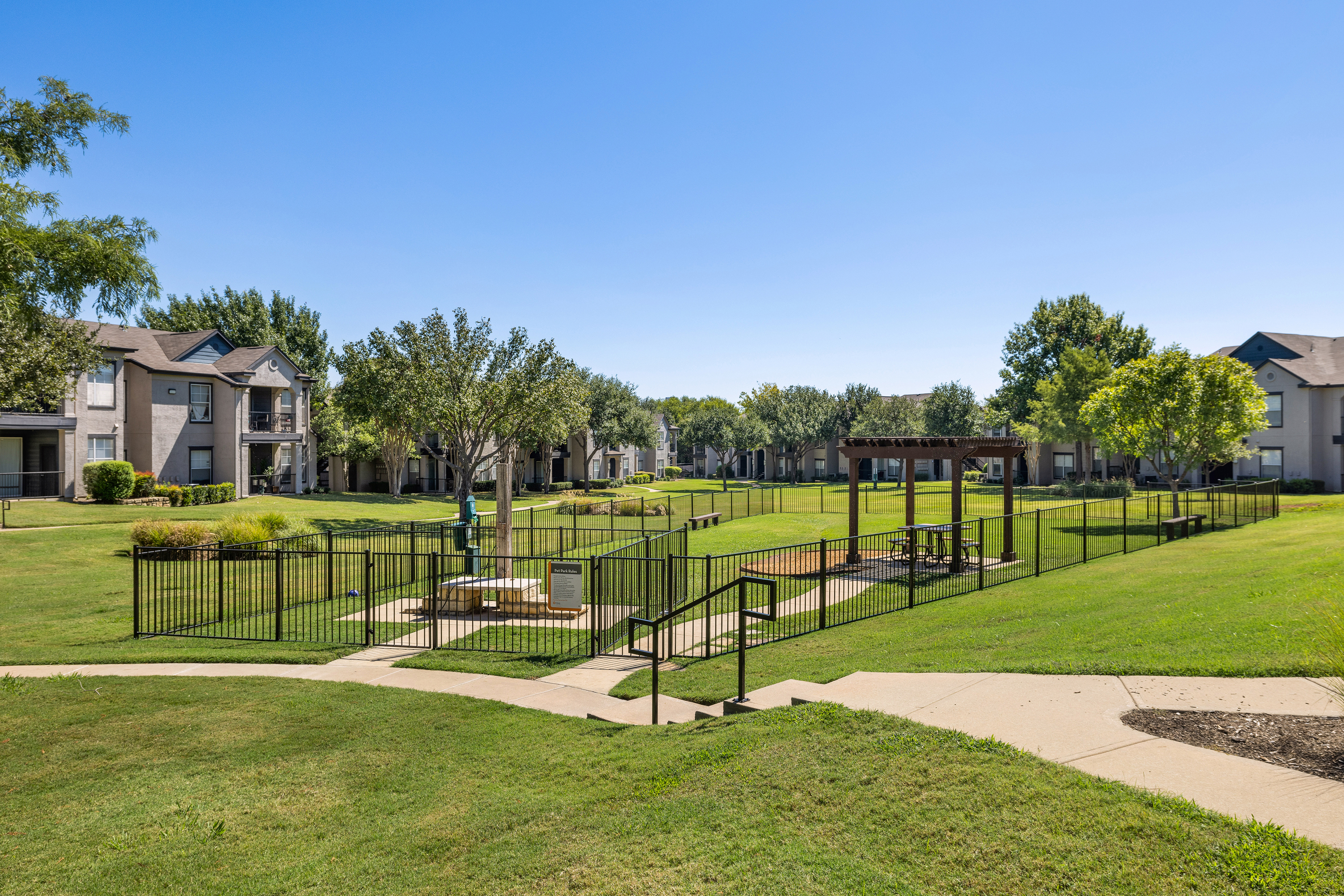 Dog park at MAA Boulder Ridge luxury apartment homes in Roanoke, TX