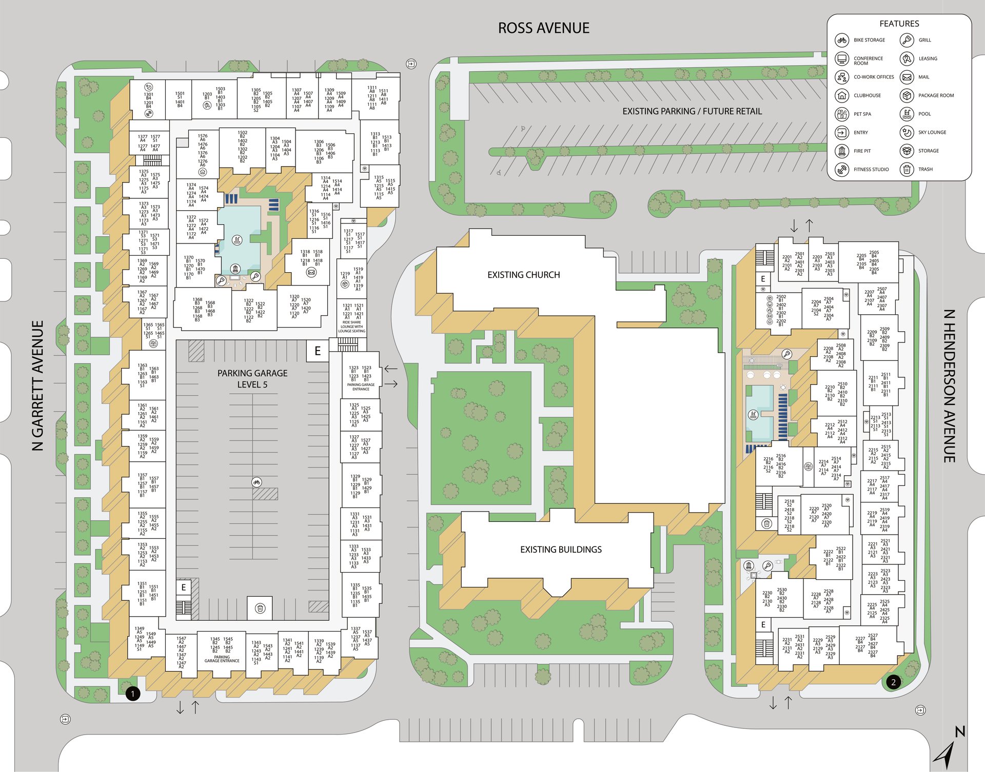 Property map of MAA Cathedral Arts luxury apartments in Dallas, TX