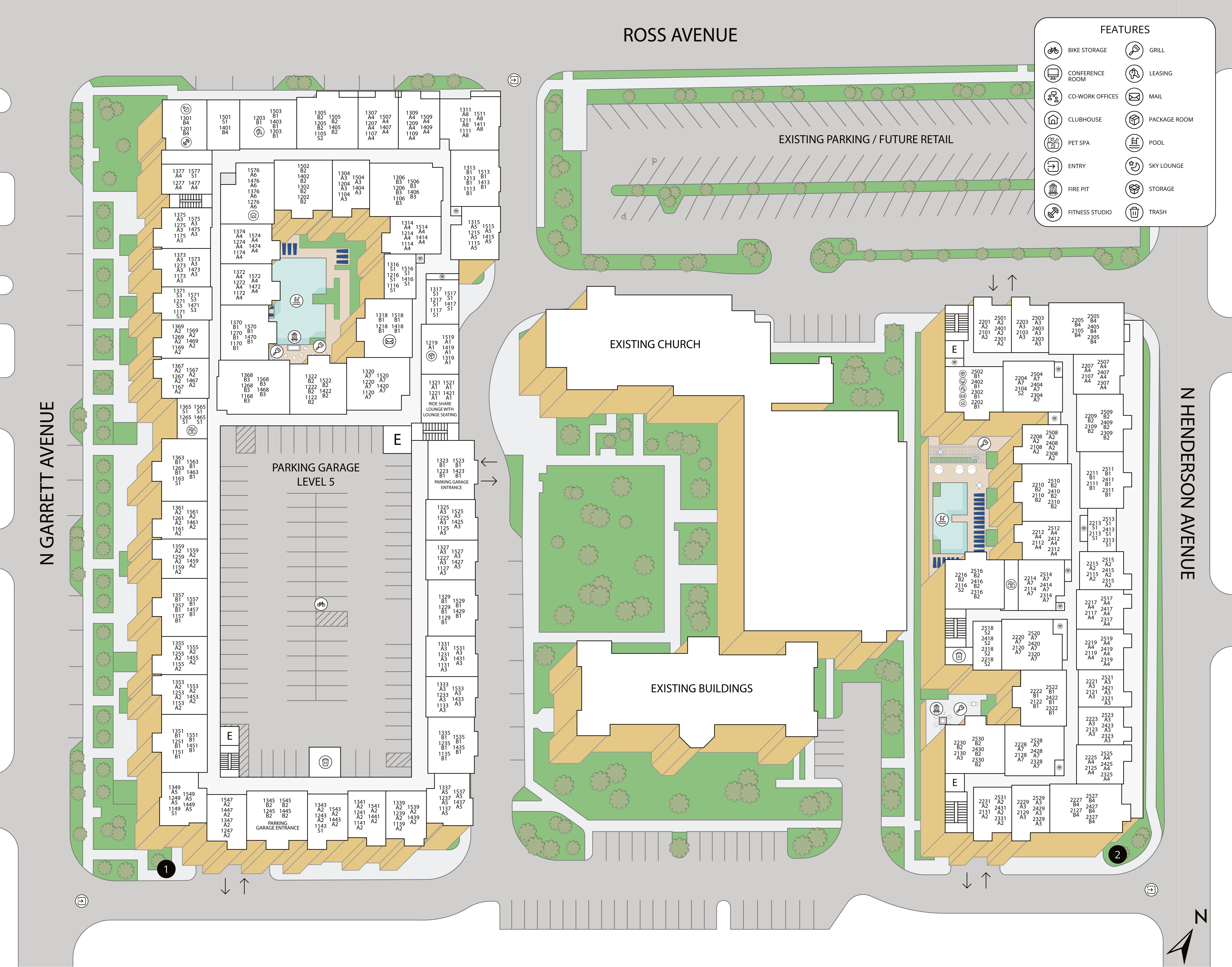 Property map of MAA Cathedral Arts luxury apartments in Dallas, TX