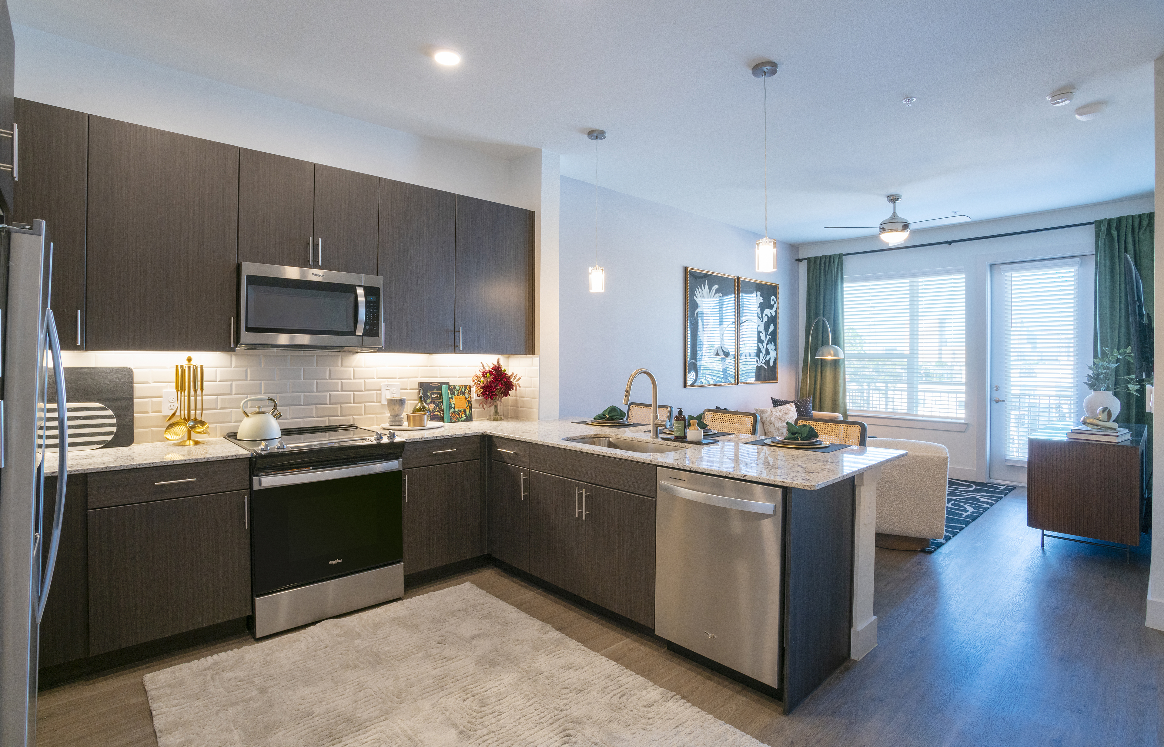 Kitchen at MAA Cathedral Arts Luxury apartment homes in Dallas, TX
