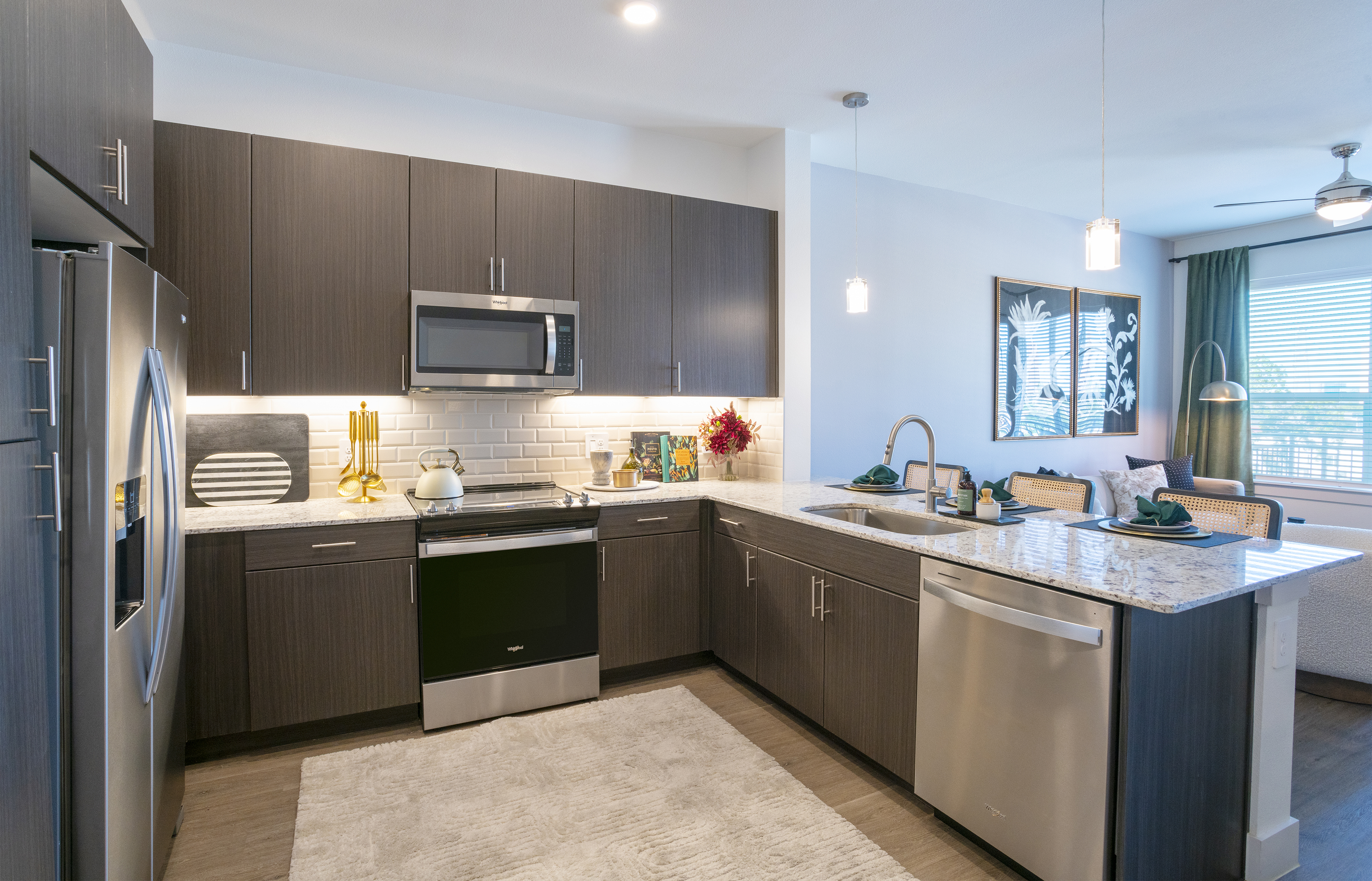 Kitchen at MAA Cathedral Arts Luxury apartment homes in Dallas, TX