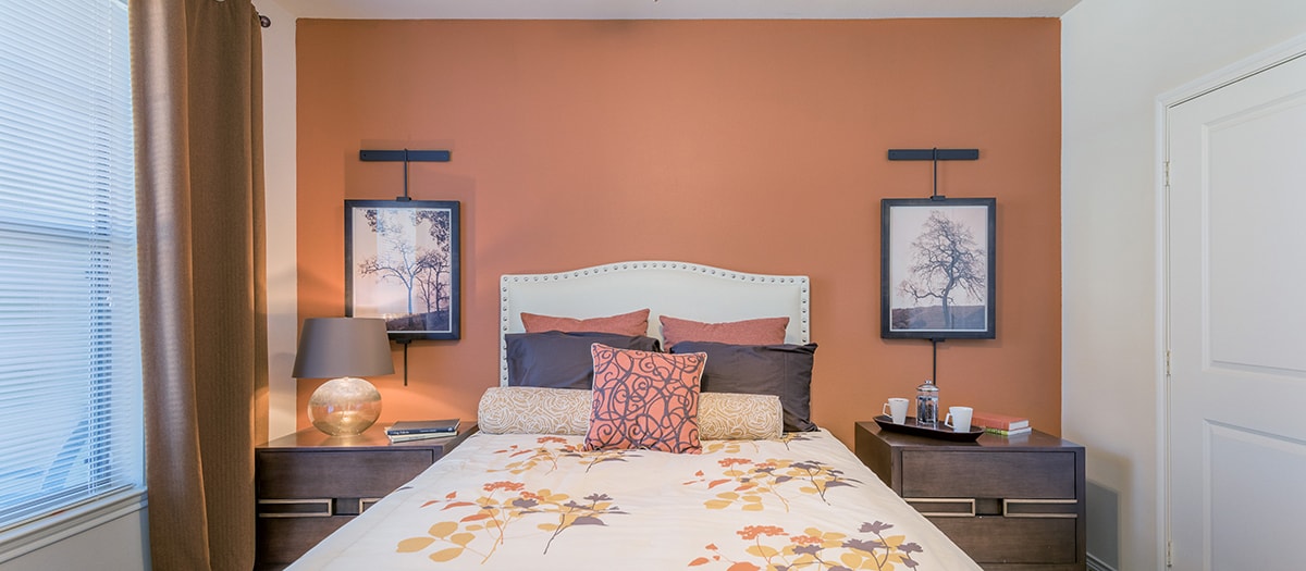 Bedroom at MAA Copper Ridge luxury apartment homes in Dallas, TX