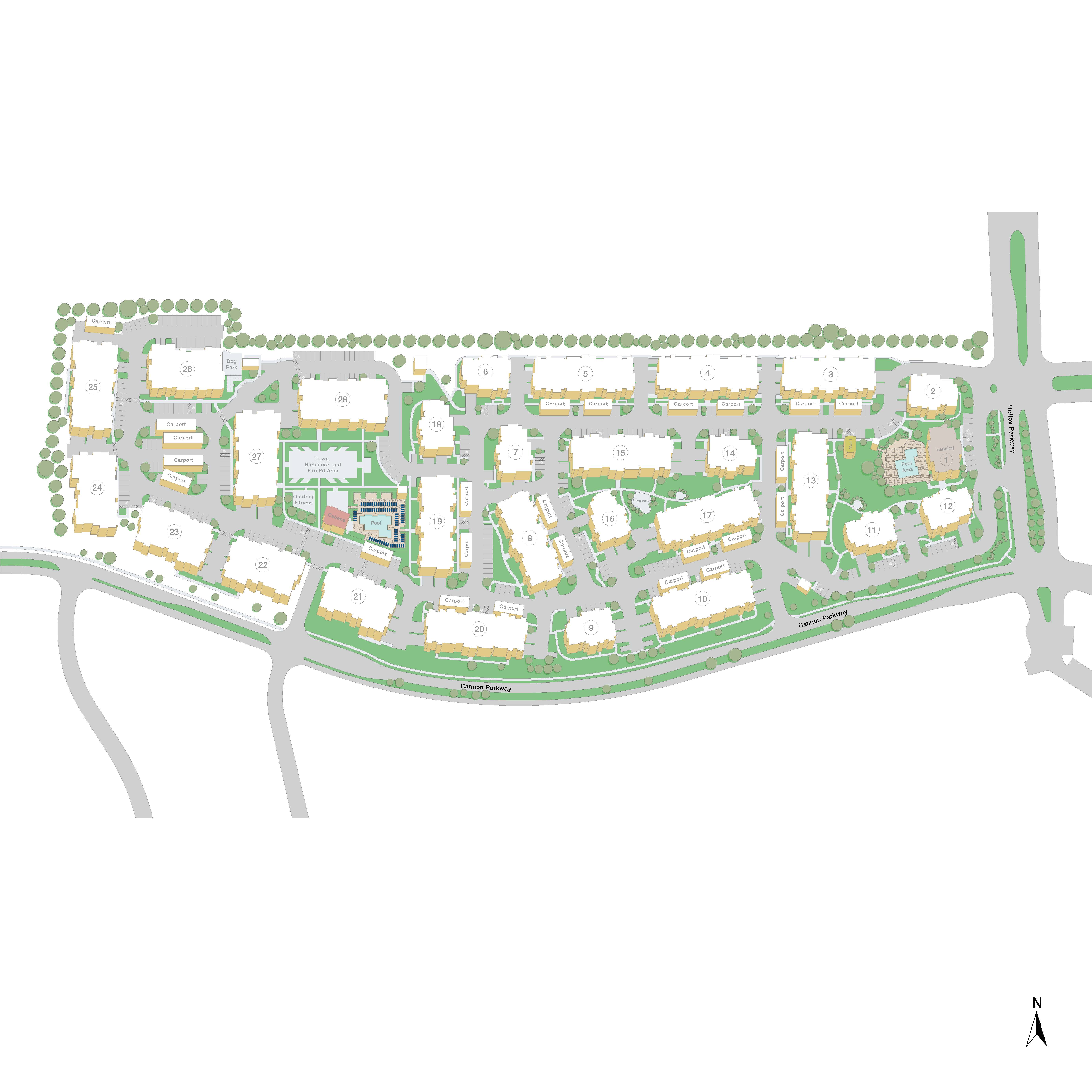 Property Map of MAA Copper Ridge luxury apartments in Roanoke, TX
